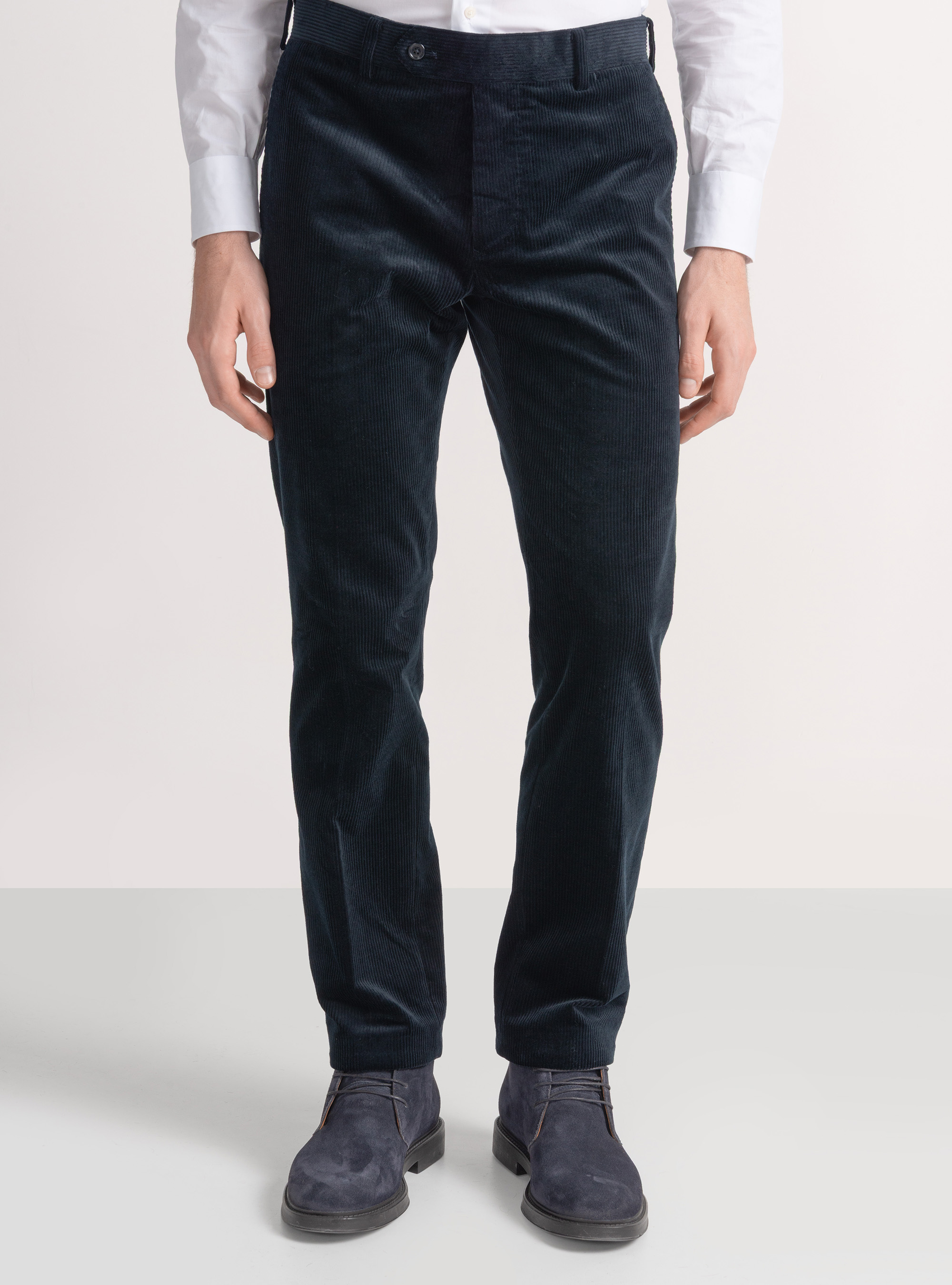 Pantal&oacute;n de terciopelo el&aacute;stico Duca Visconti di Modrone, AZUL MARINO