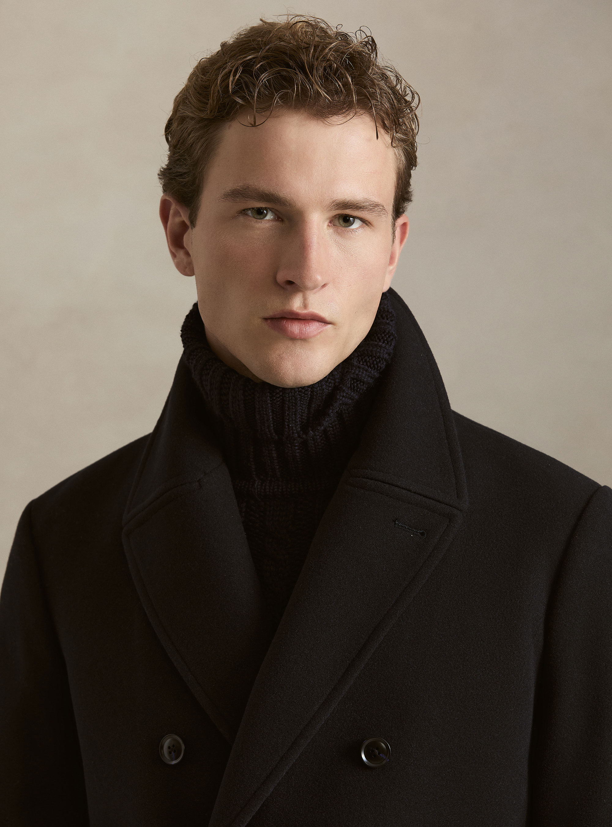 Solid color peacoat, NAVY BLUE