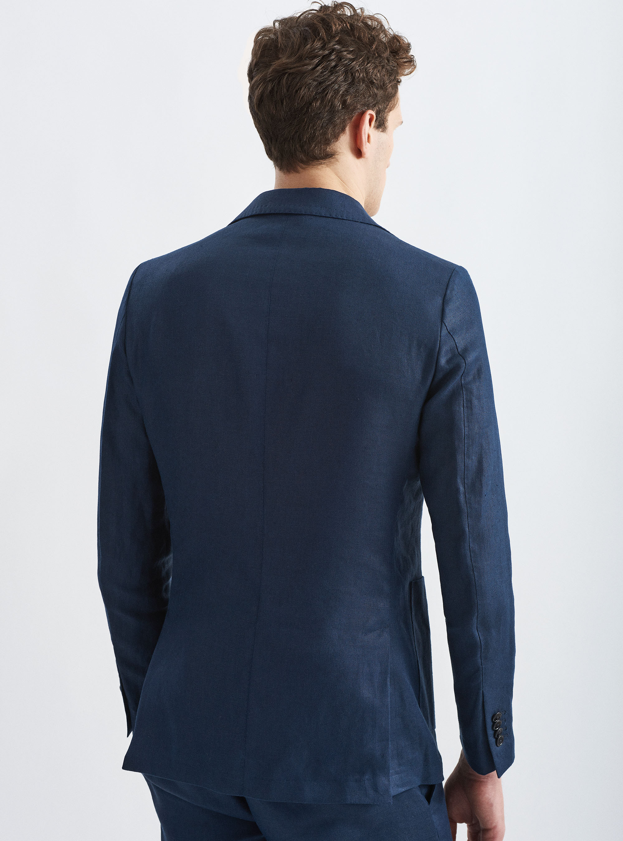 Giacca per abito in puro lino, BLU NAVY