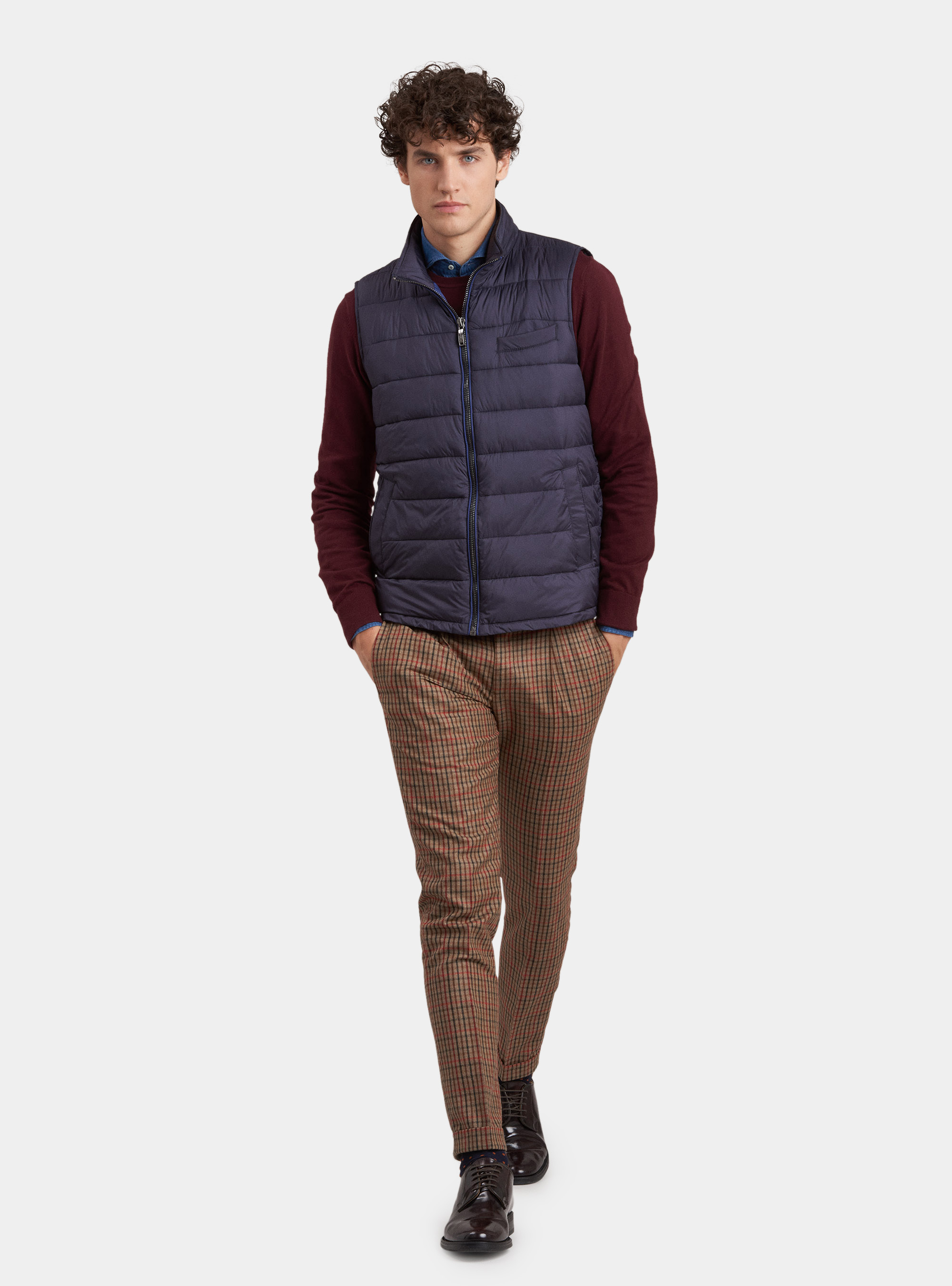 Chaqueta acolchada sin mangas, AZUL MARINO