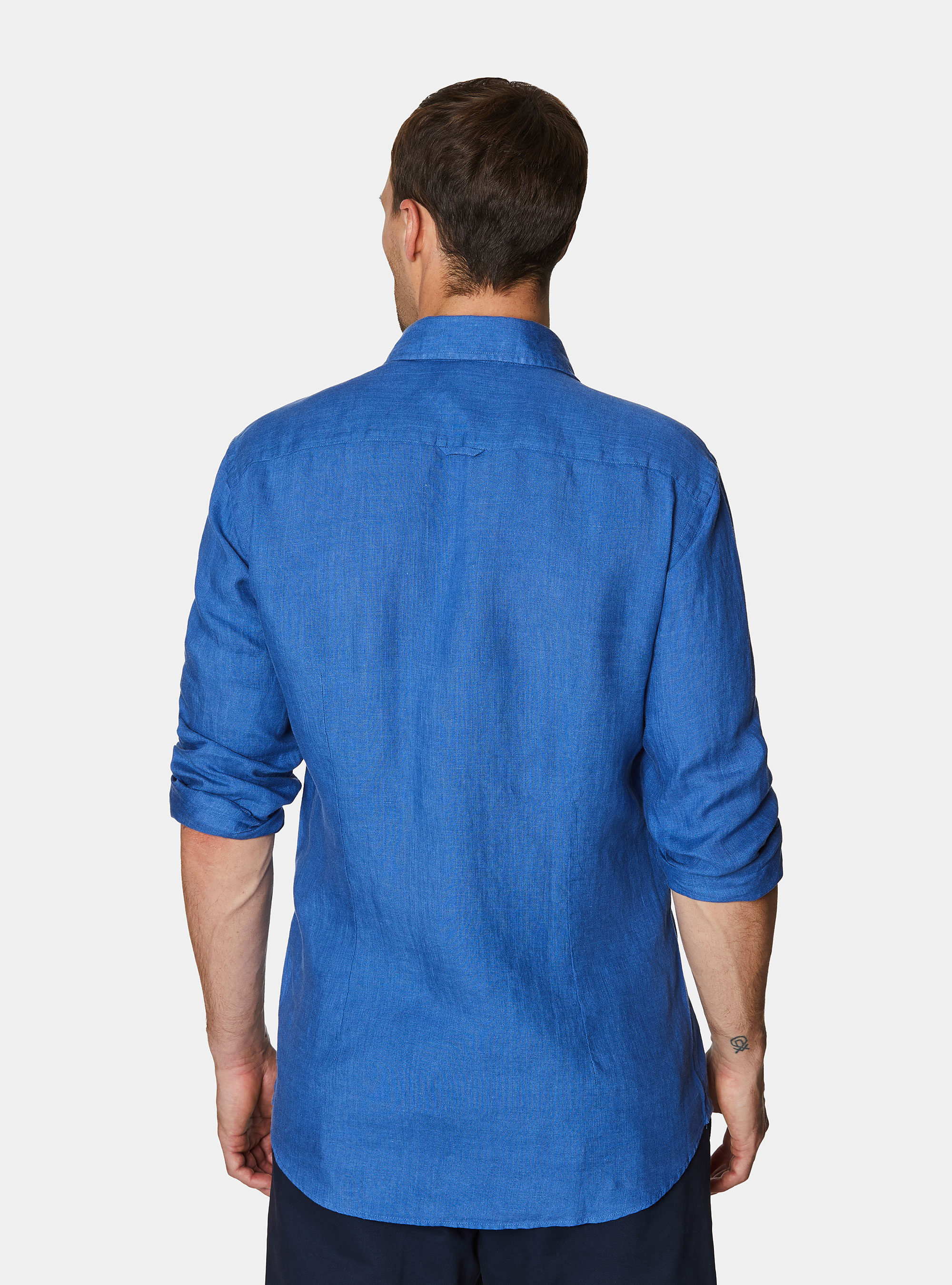 Camicia in puro lino, BLU