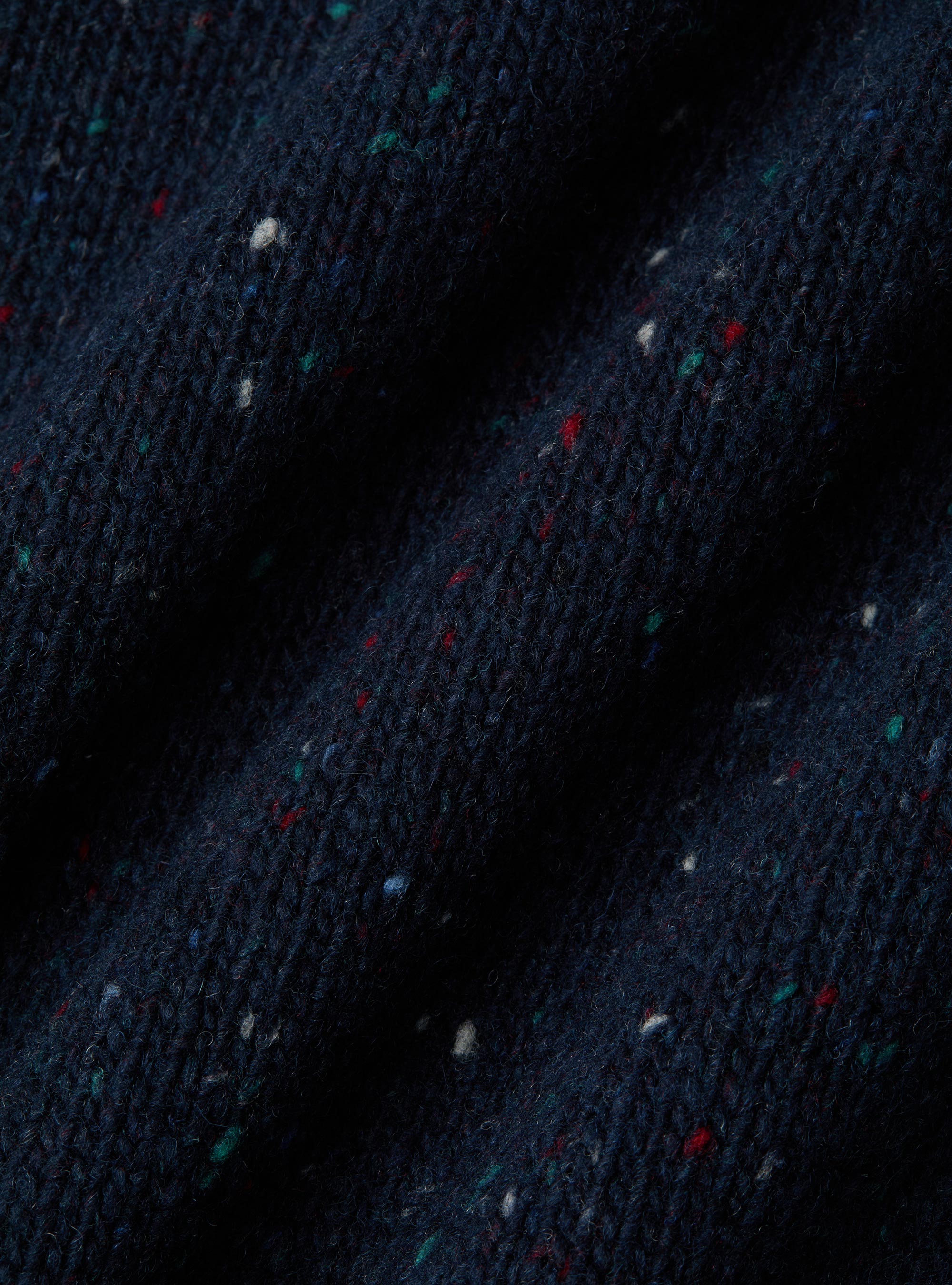 Girocollo in maglia bottonato misto lana merino, BLU NAVY
