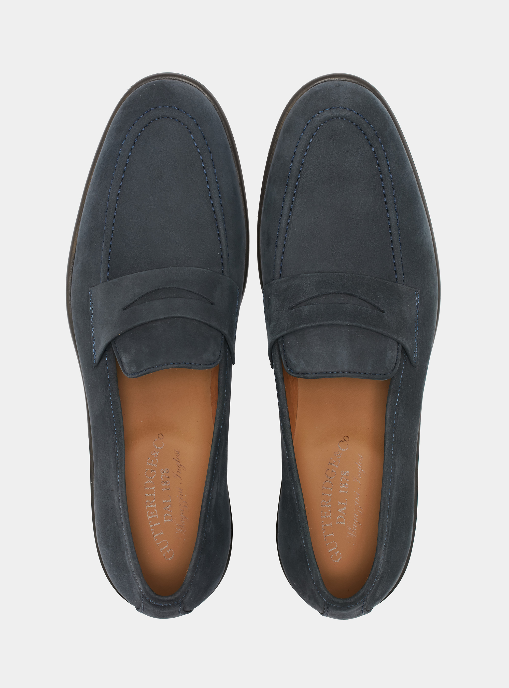 Mocassins en nubuck, BLEU
