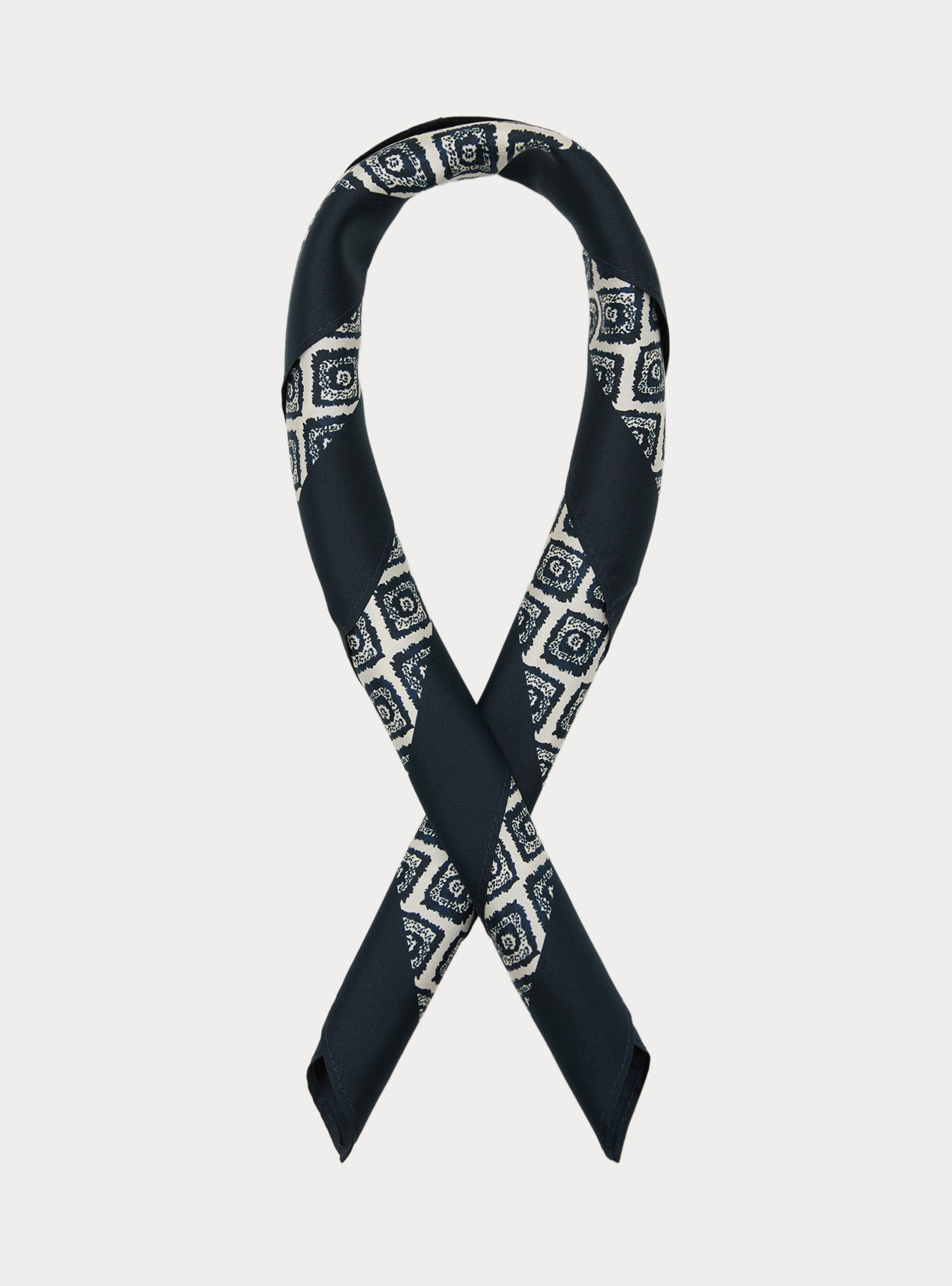 Seidentuch mit geometrischem Muster, NAVY 0218C