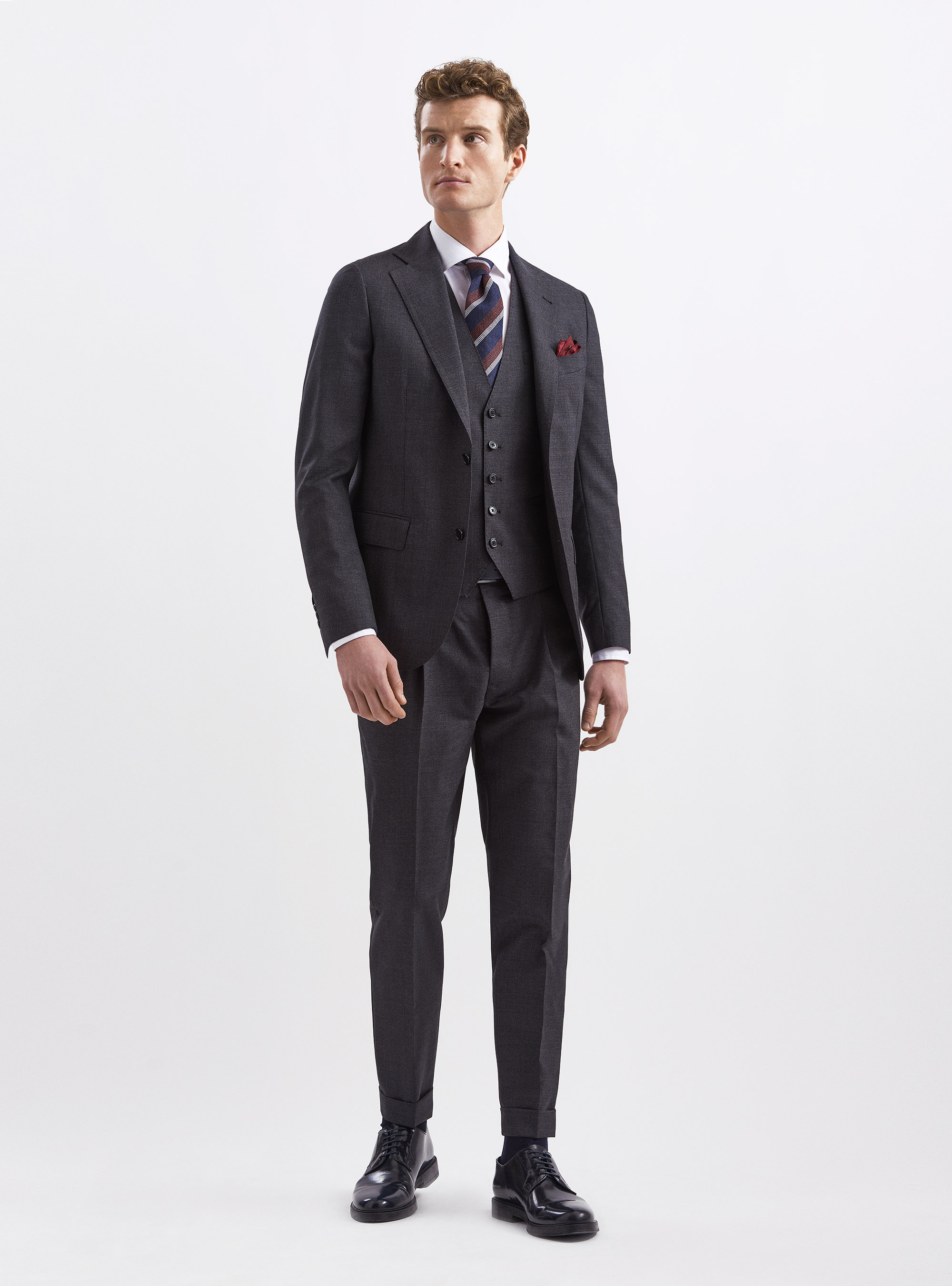Weste aus reiner Wolle Vitale Barberis Canonico, ASFALTO 0115C