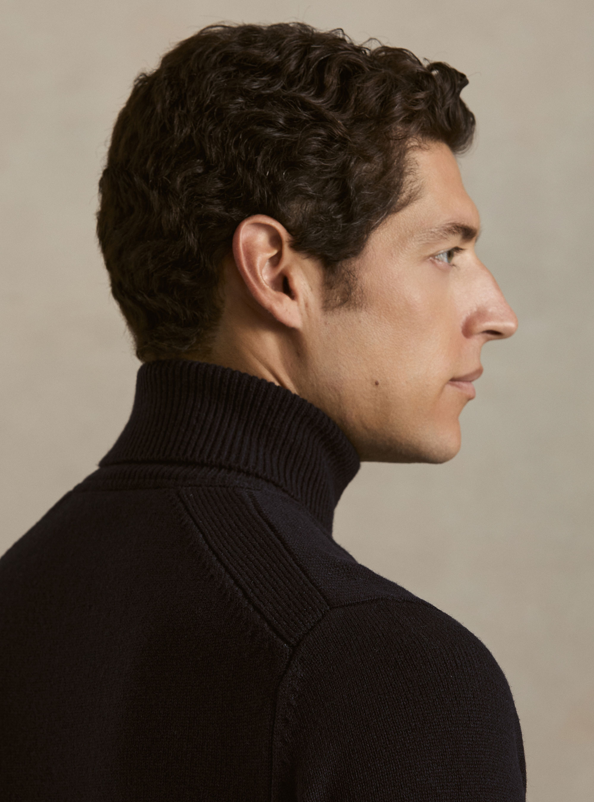 Rollkragenpullover aus Merinowolle, NAVY 0218C