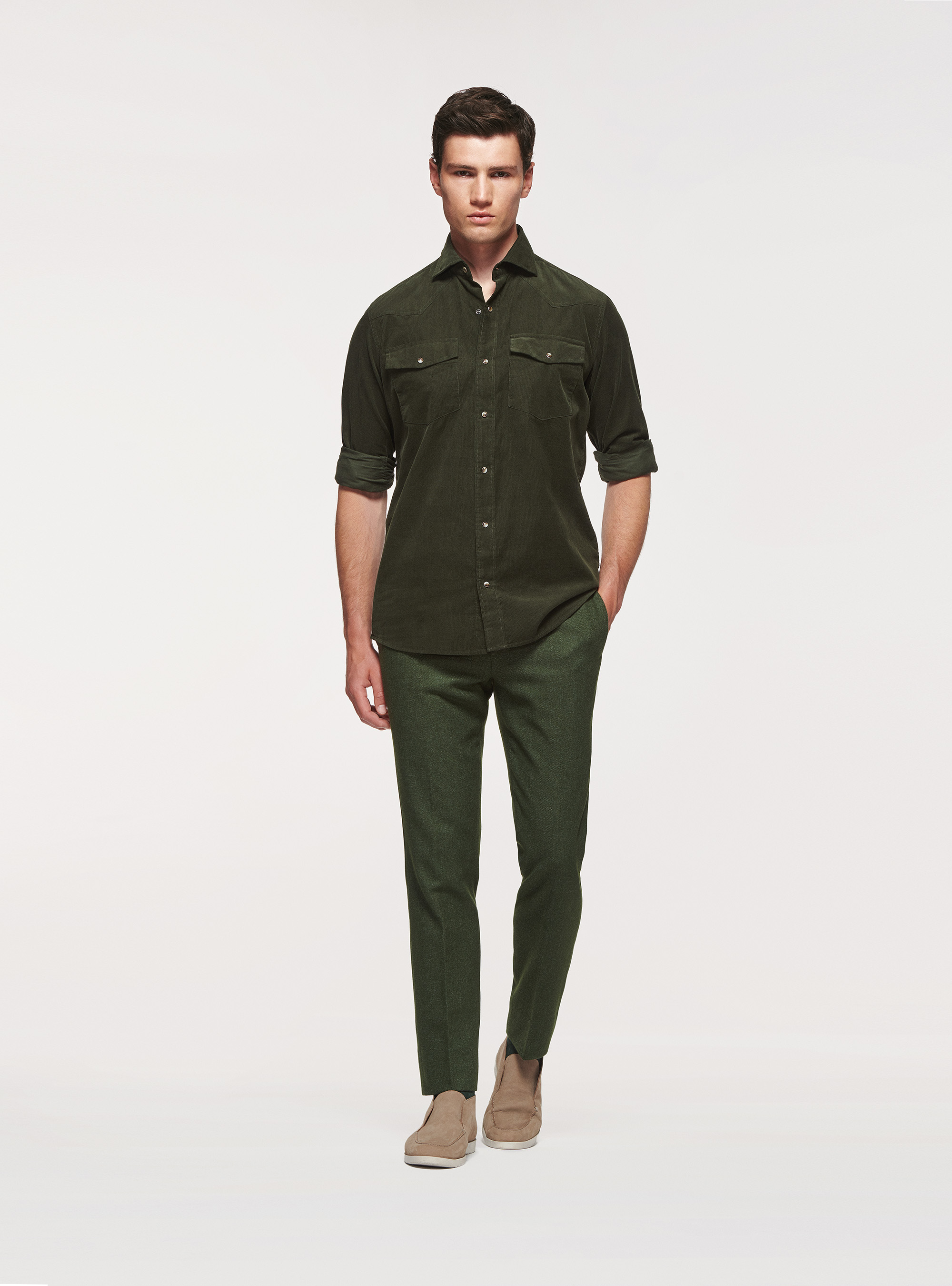 Camisa de terciopelo con bolsillos, MILITARE 0609C