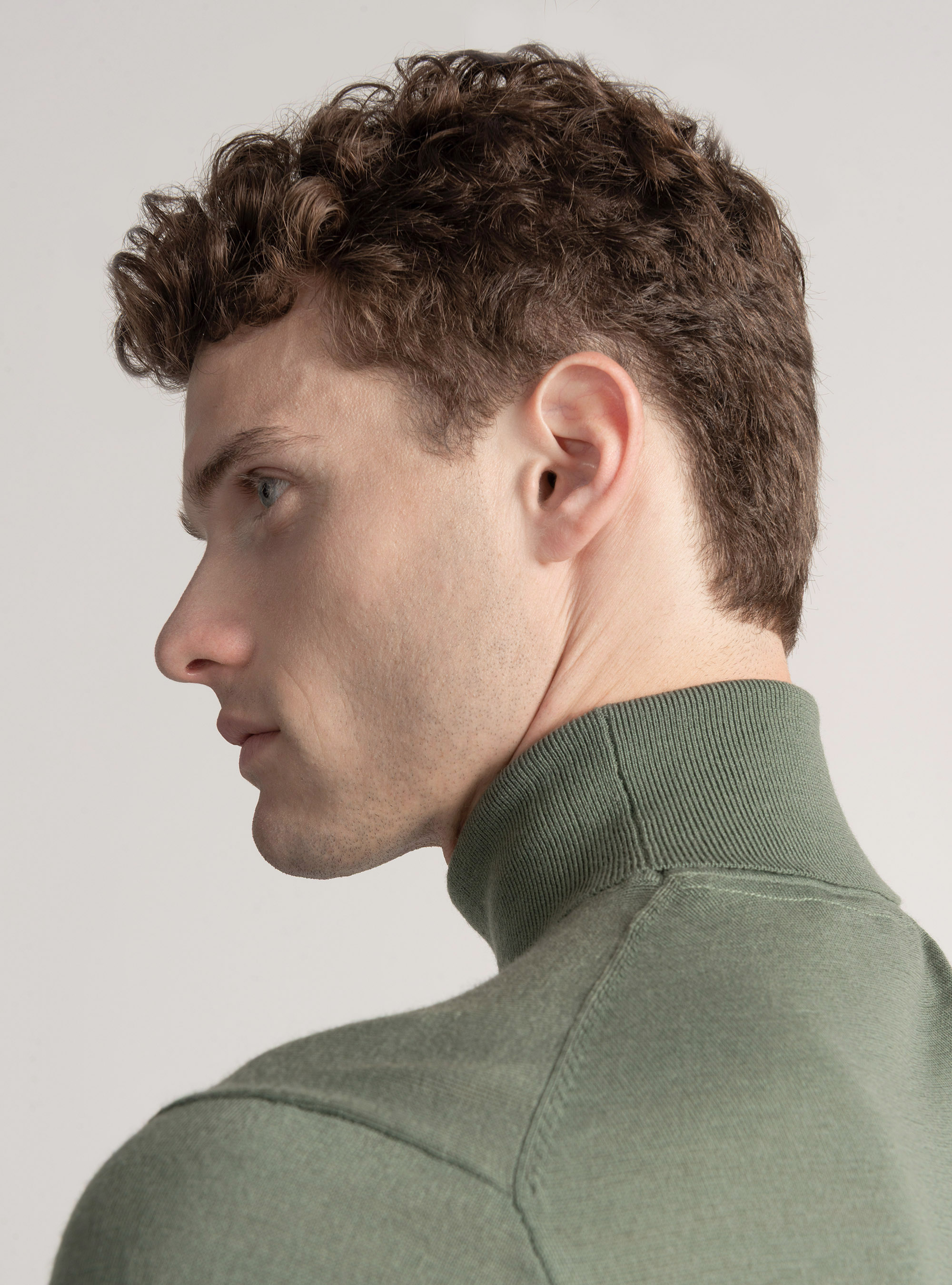 Turtleneck in pure extra-fine merino wool, SALVIA 0602C