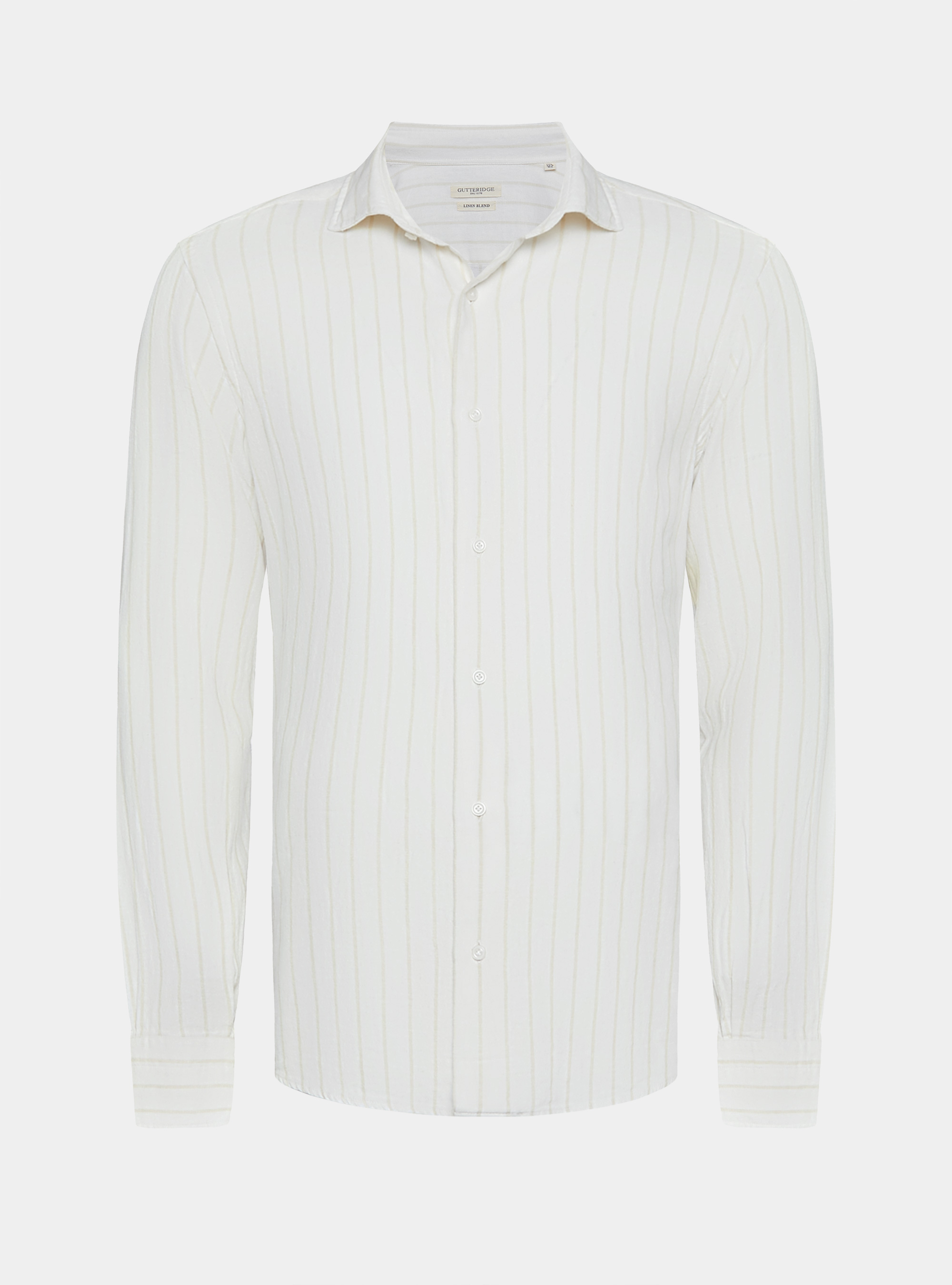 Camisa de rayas de crep&eacute; de lino y algod&oacute;n, NATA