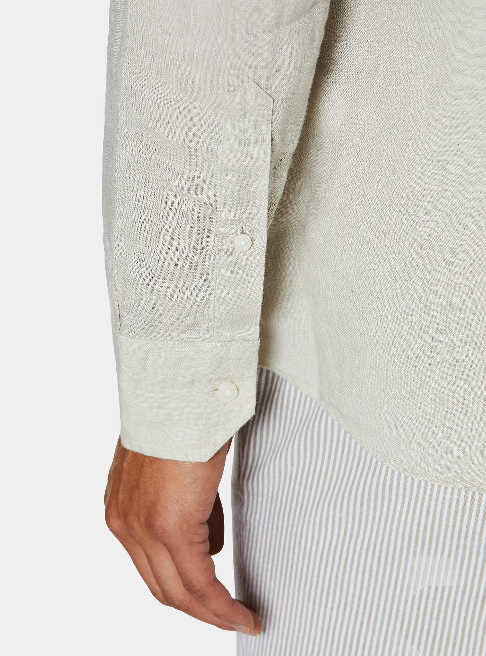 Camisa de lino puro, ECRU 0536C