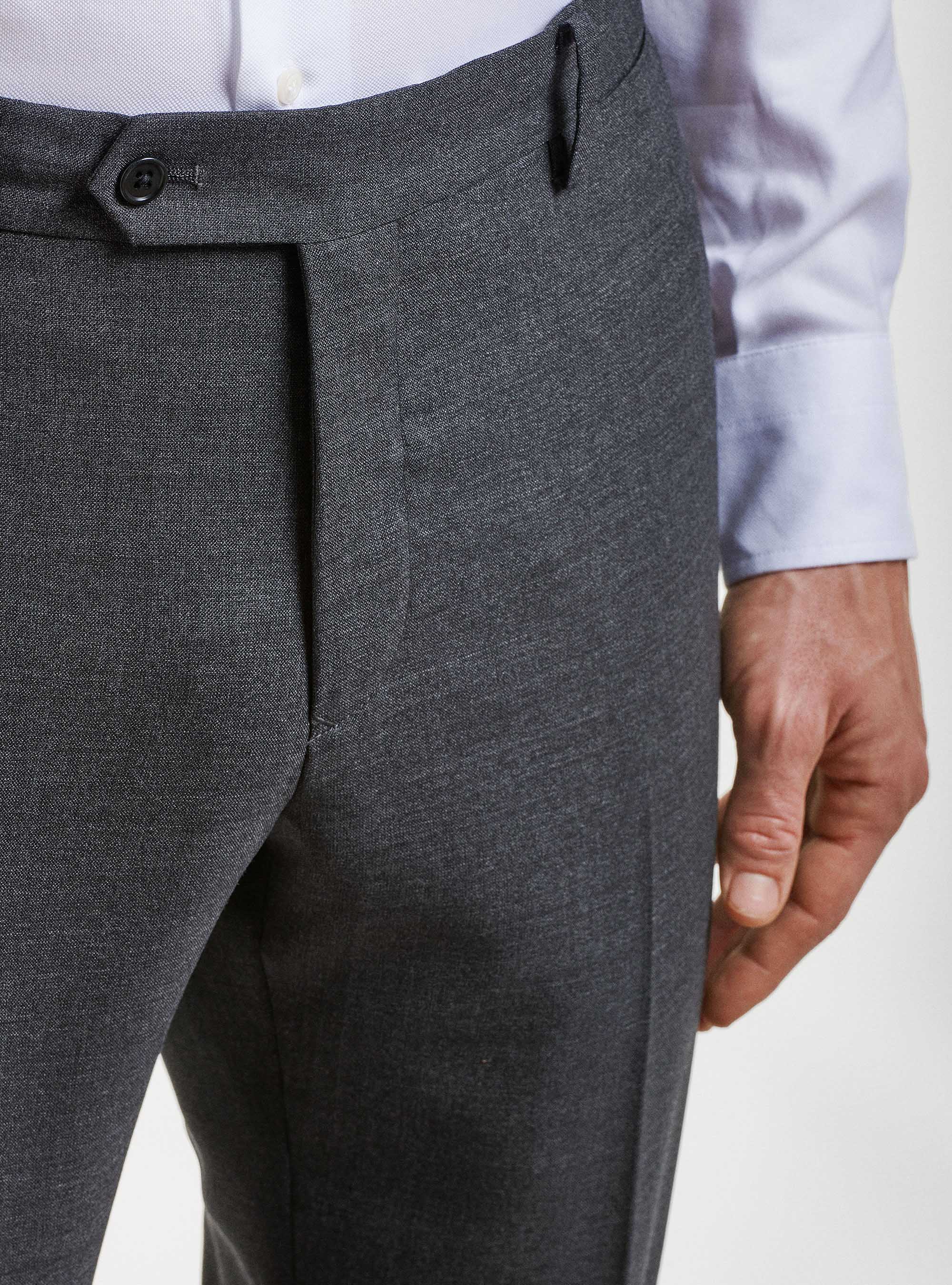 Pure wool suit trousers Vitale Barberis Canonico, ASPHALT GREY
