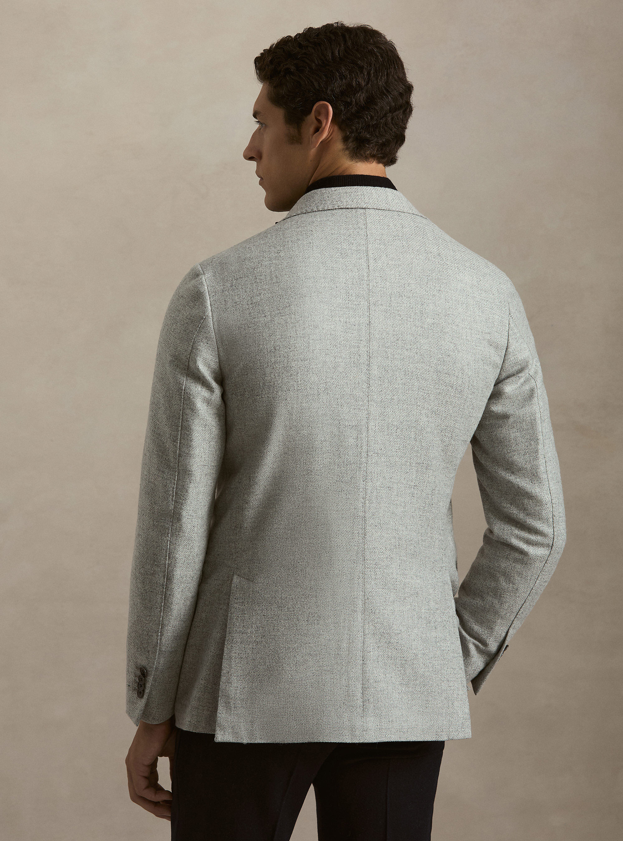 Wool and Cashmere Blazer Lanificio di Pray, LIGHT GREY MELANGE