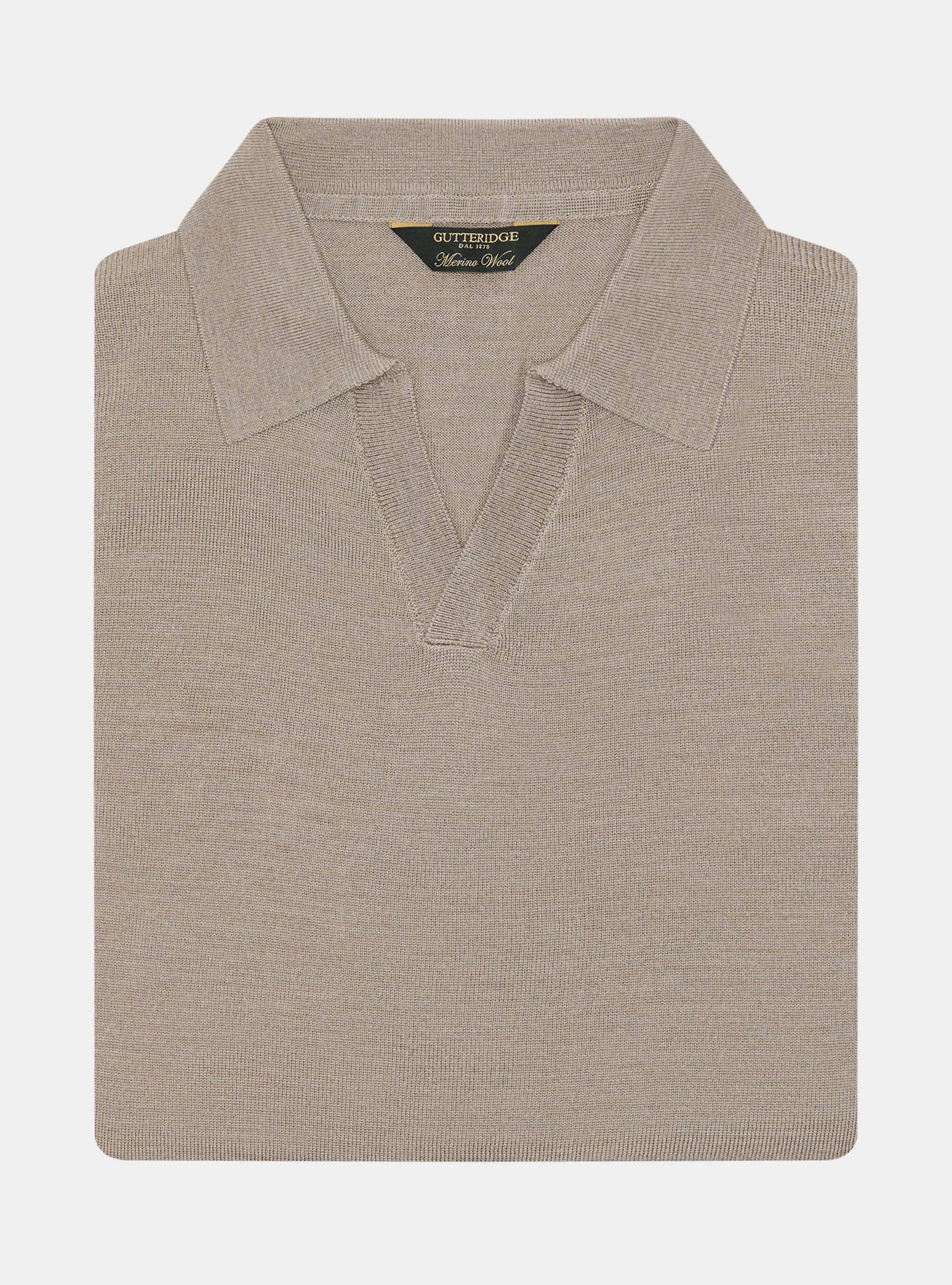 Buttonless merino polo, FANGO 0555C