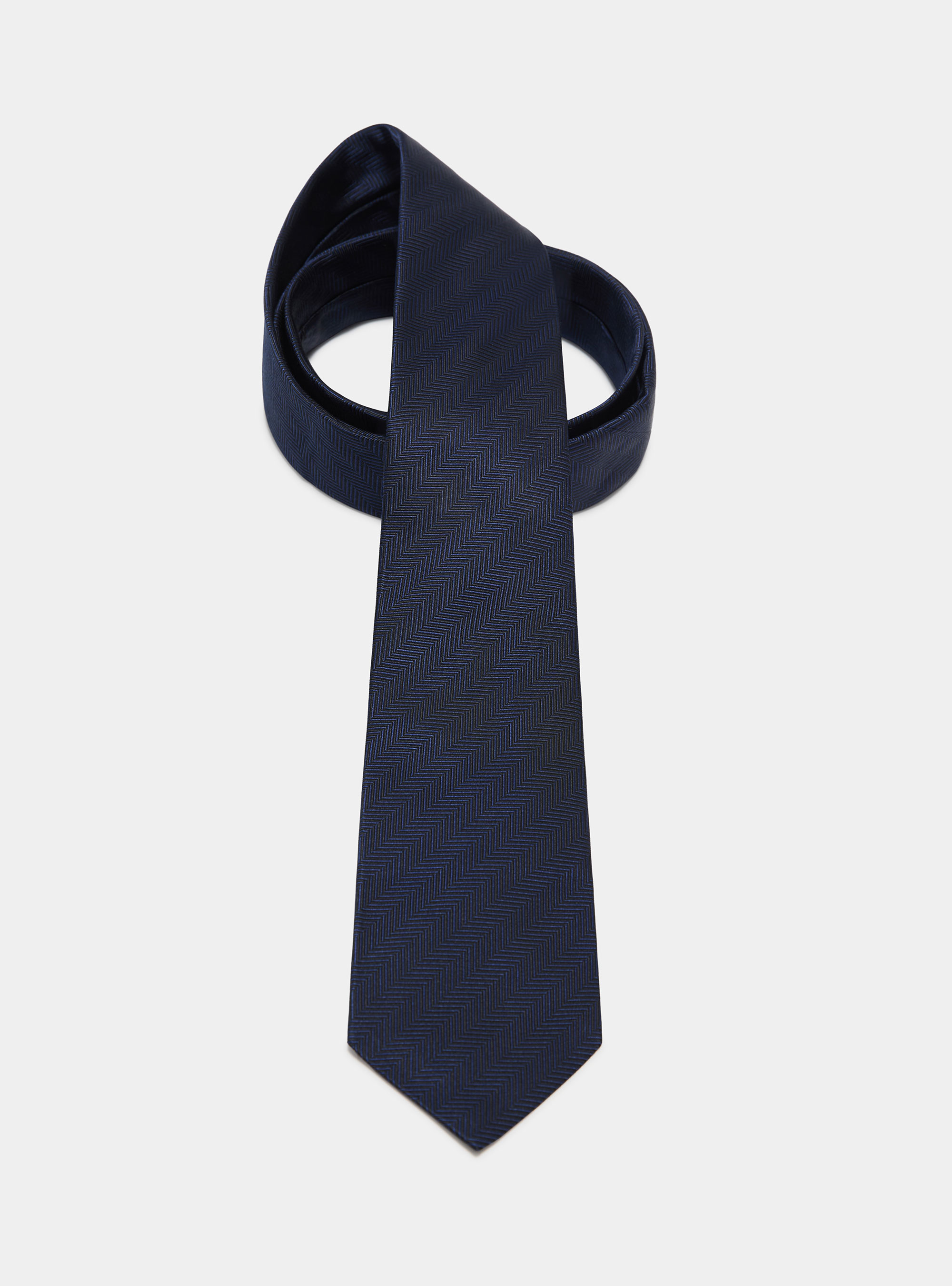 Herringbone silk tie, BLUE