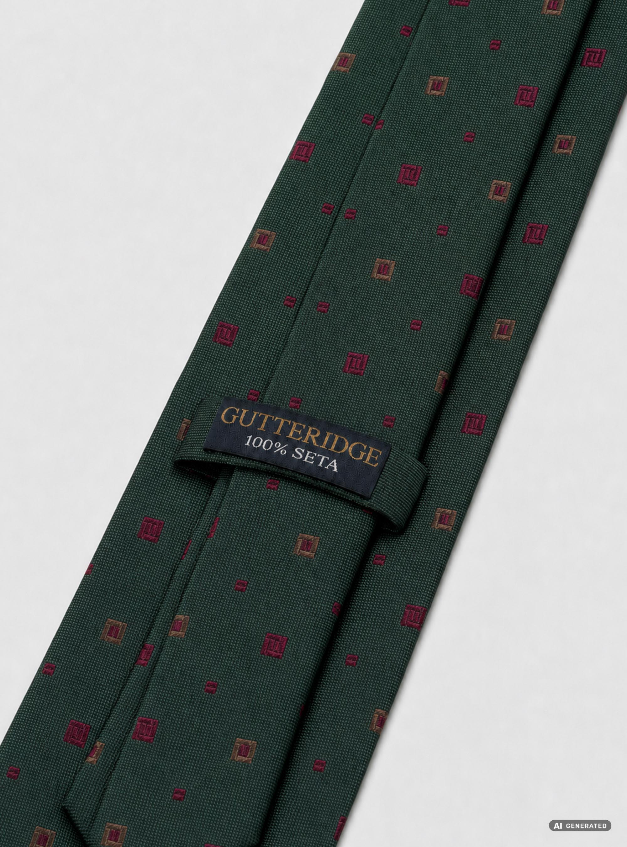 Cravate en soie jacquard &agrave; micro motif, VERT