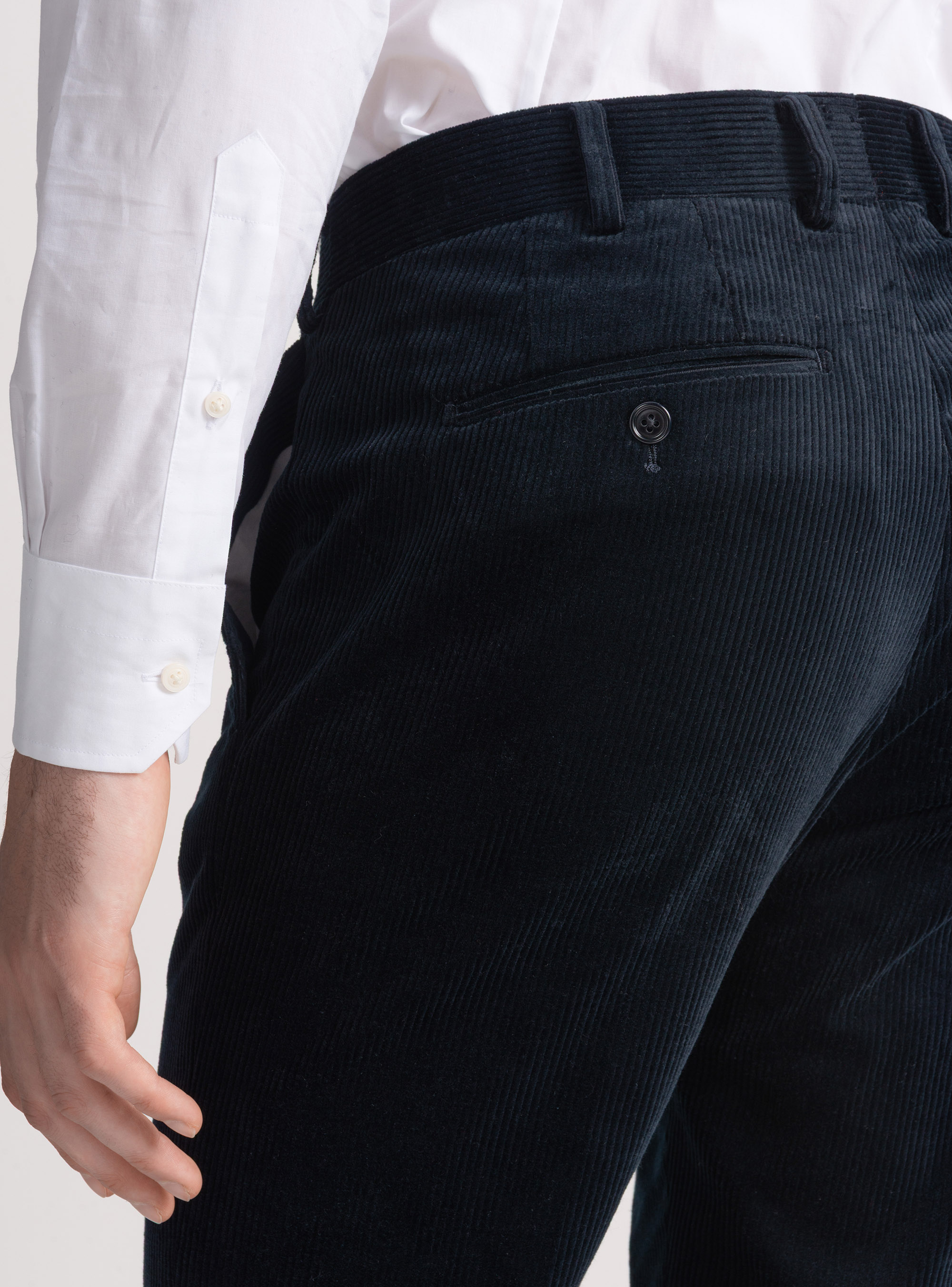 Pantal&oacute;n de terciopelo el&aacute;stico Duca Visconti di Modrone, AZUL MARINO