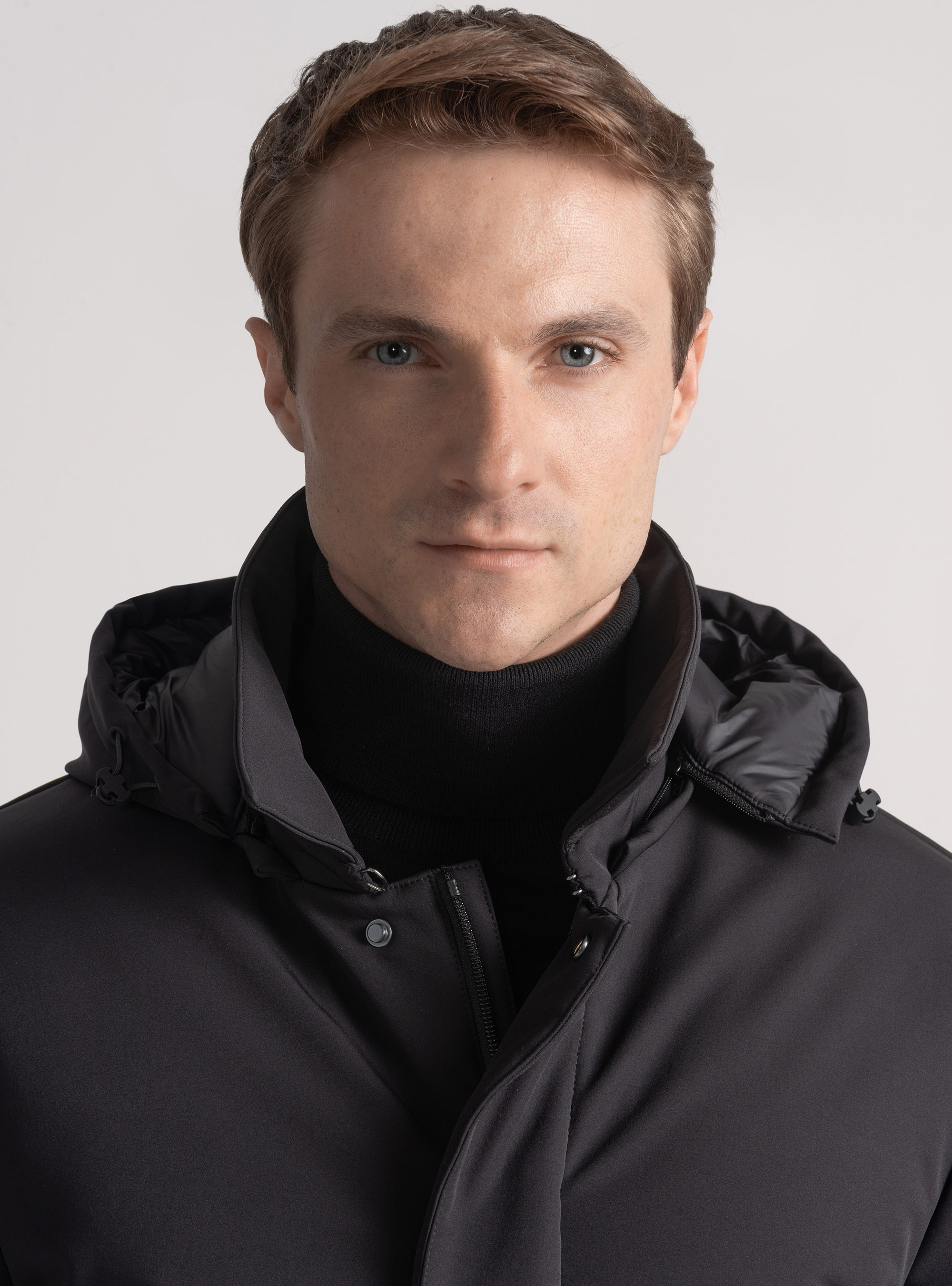 Technical parka with recycled padding, BLACK