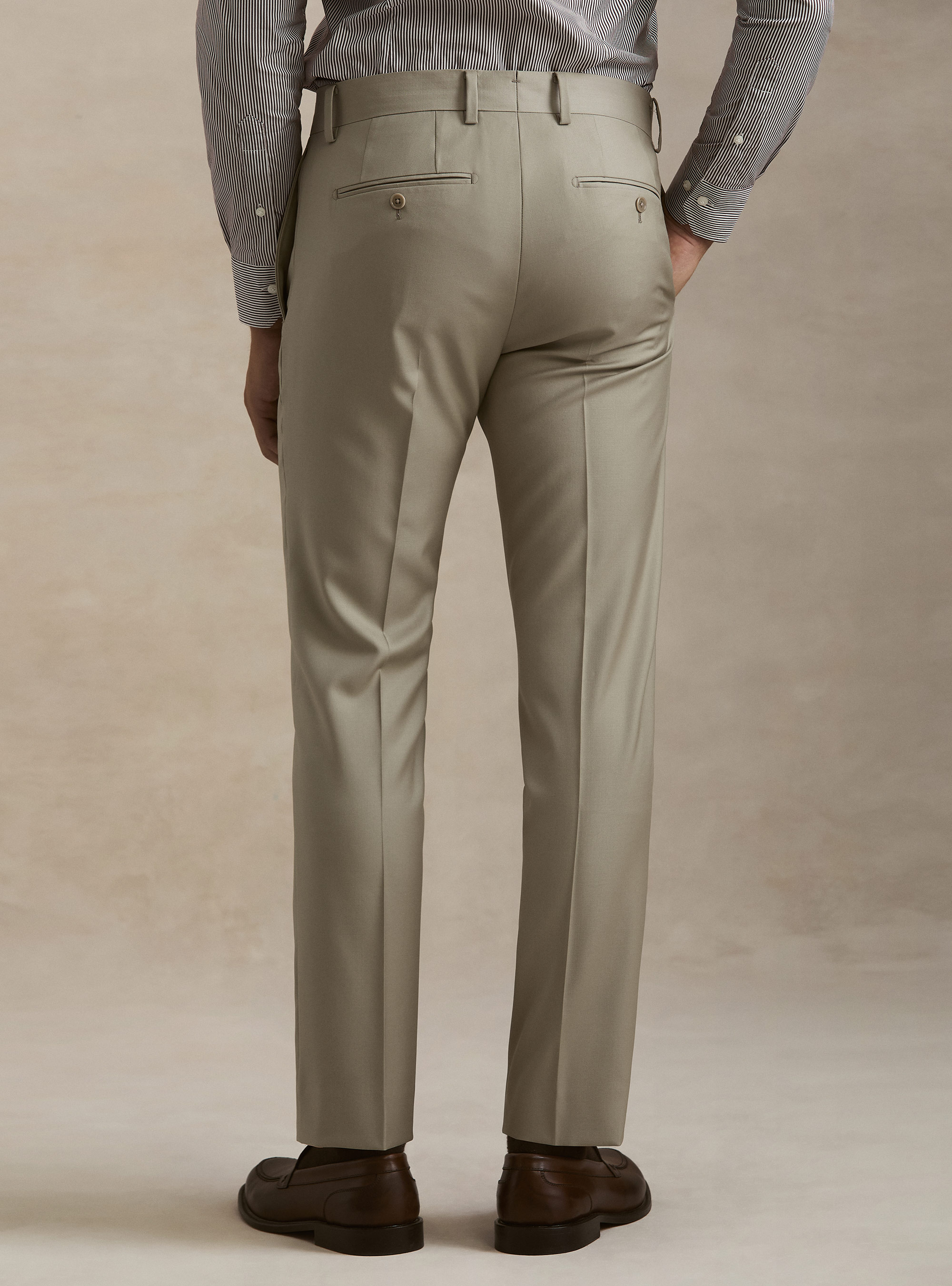 Pantalones de traje de pura lana de Vitale Barberis Canonico, SABBIA 0591C