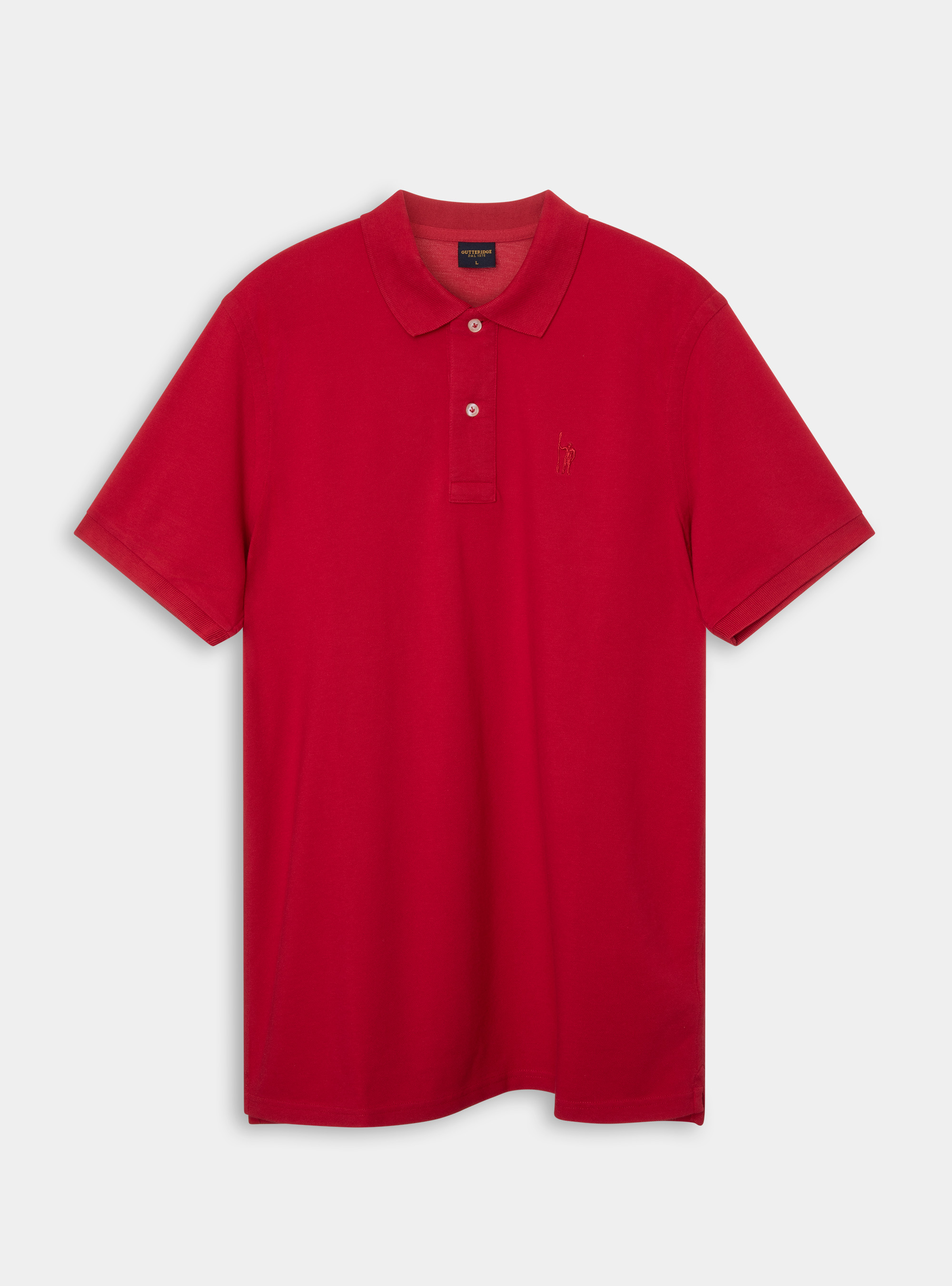 Polo cl&aacute;sico de piqu&eacute;, ROJO