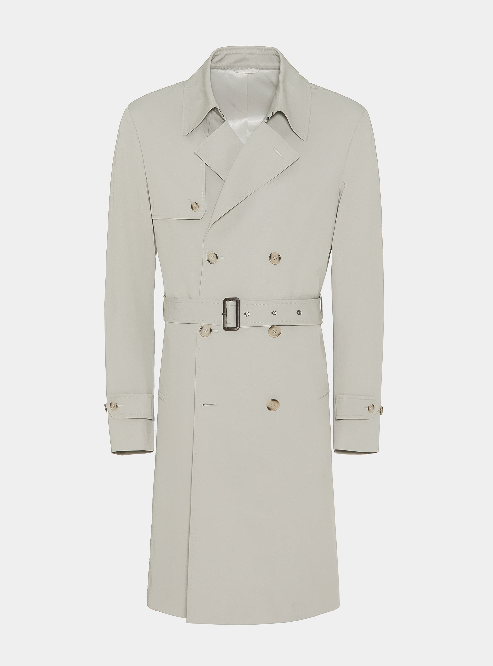 Trench in twill di cotone, ECRU