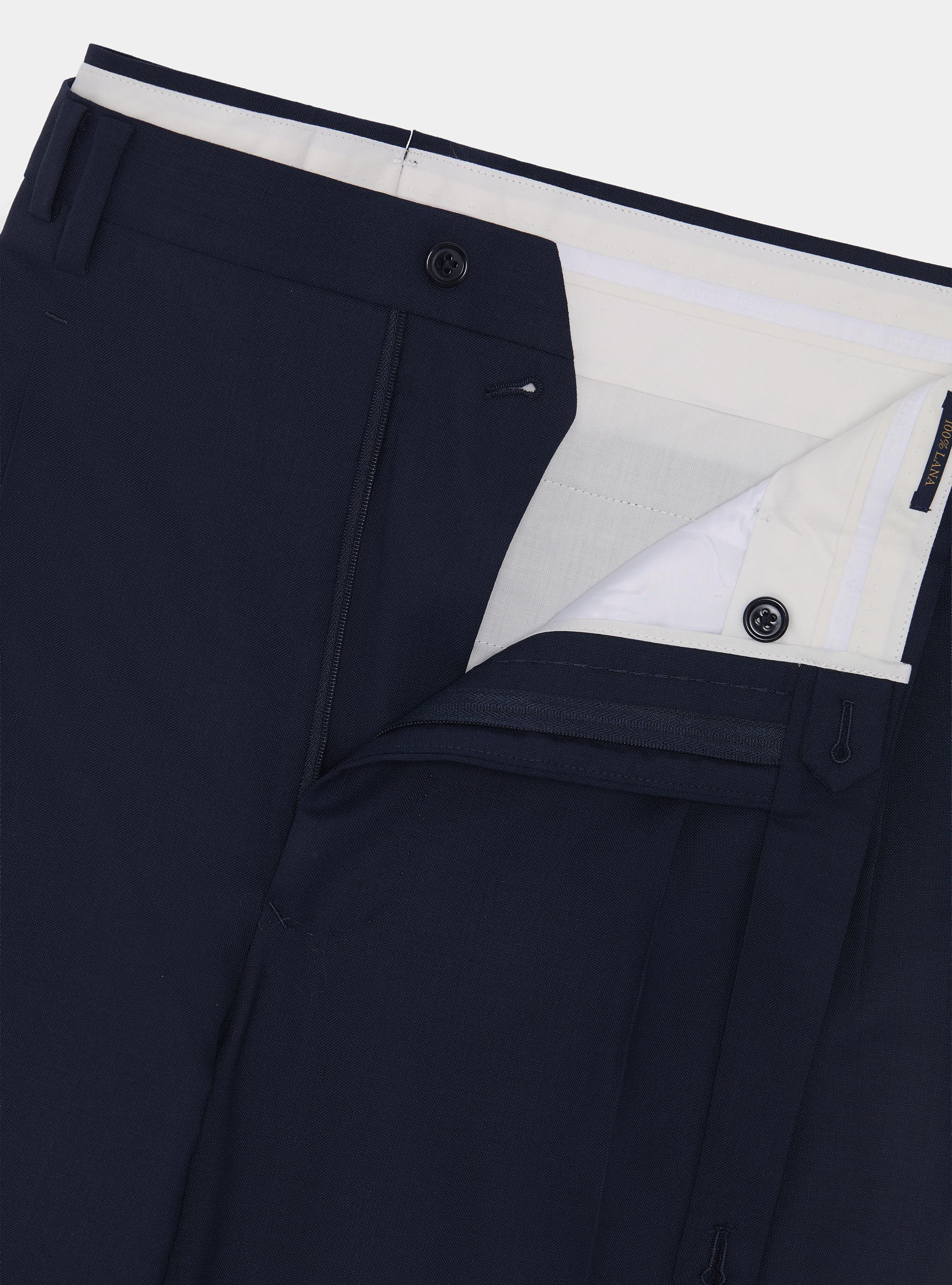 Vitale Barberis Canonico pure wool double pleat trousers, NAVY