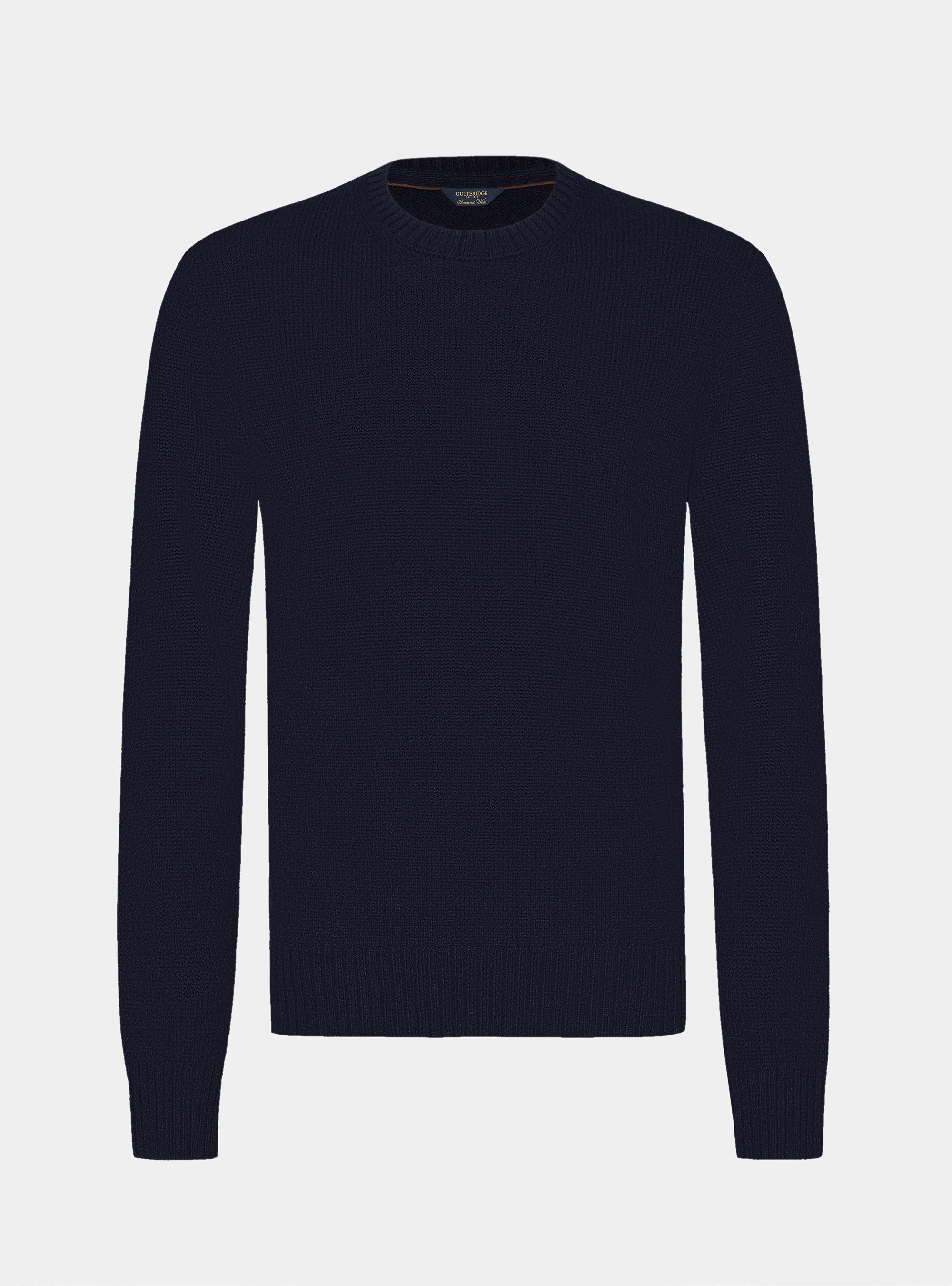 Rundhalspullover aus reiner Shetlandwolle, NAVY 0218C