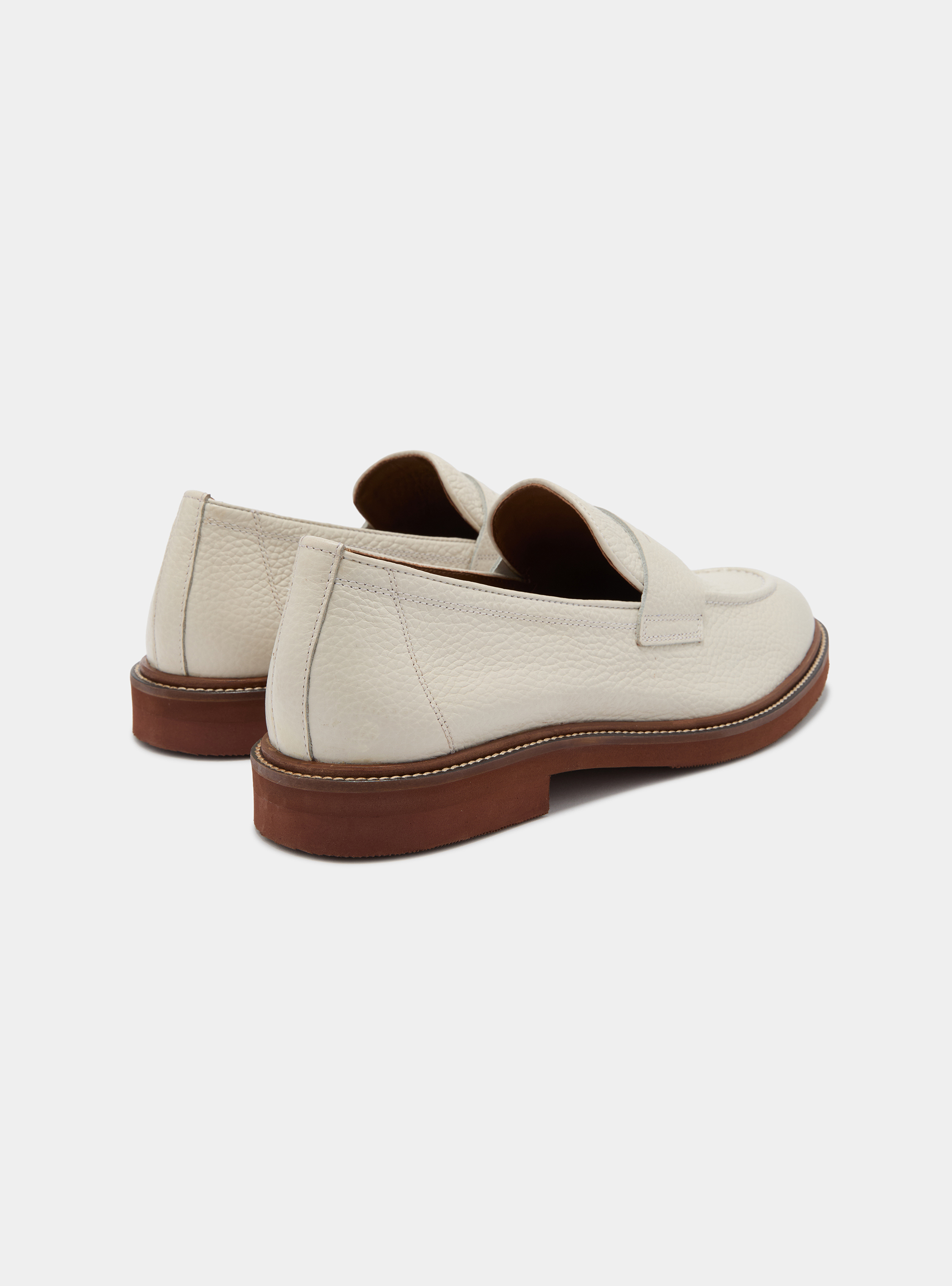 Soft leather loafers, WHITE