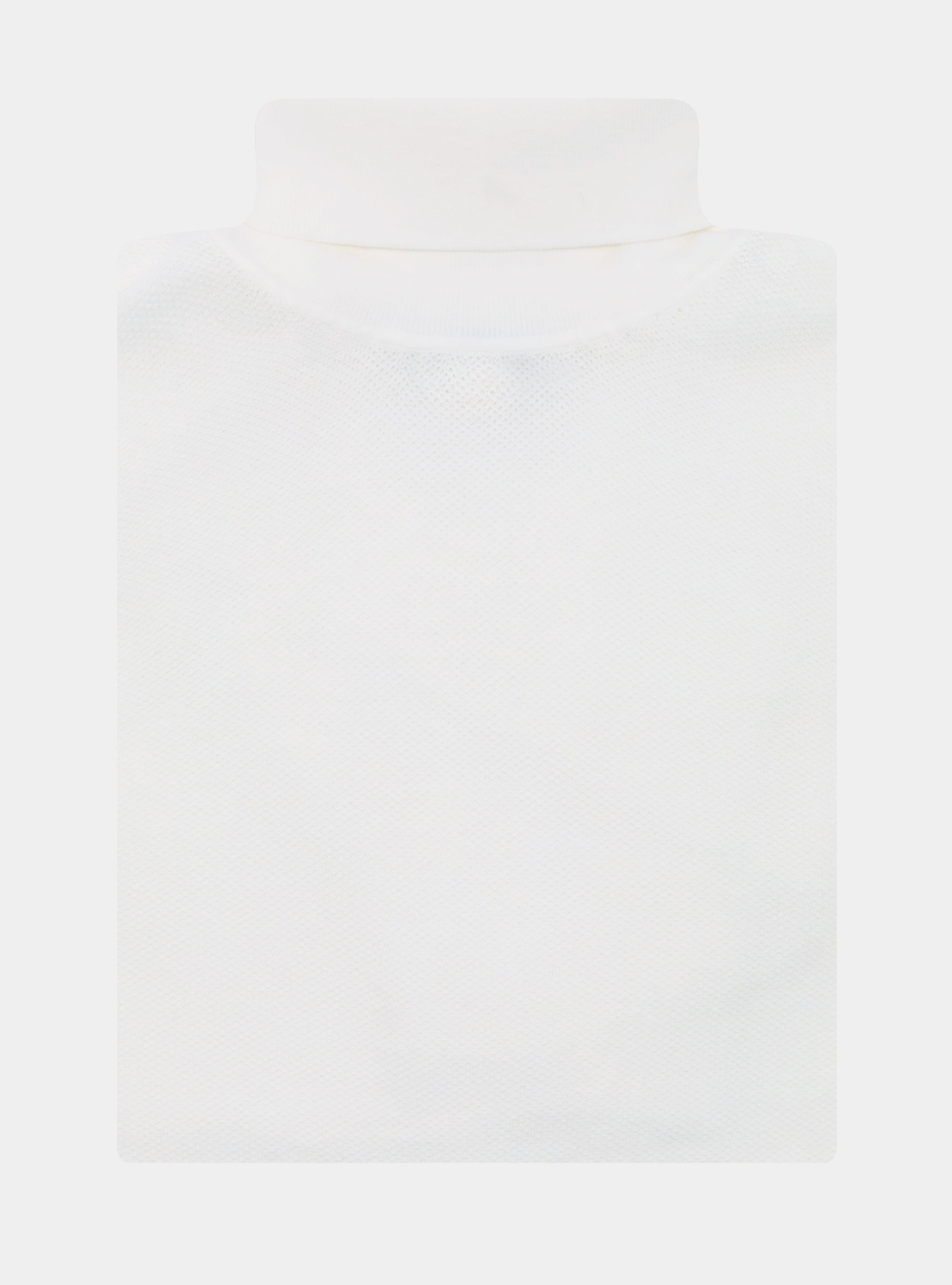 Cotton cashmere honeycomb turtleneck, WHITE