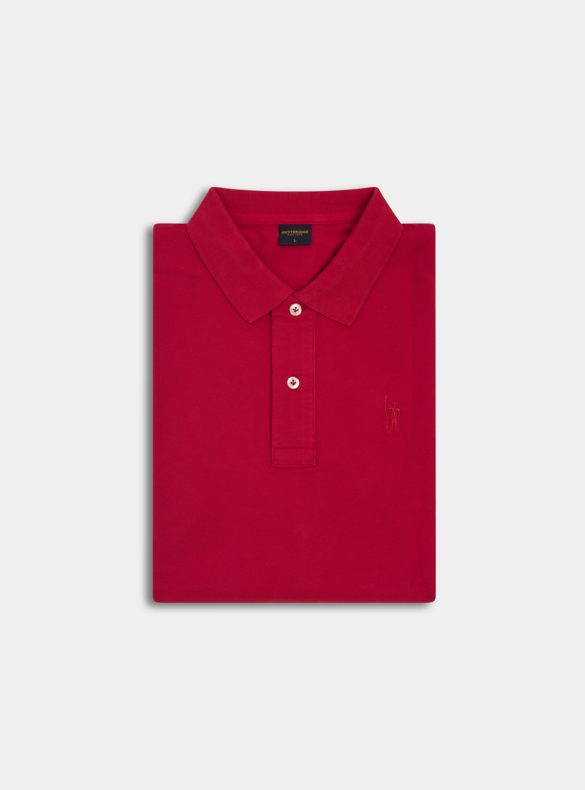 Polo cl&aacute;sico de piqu&eacute;, ROJO