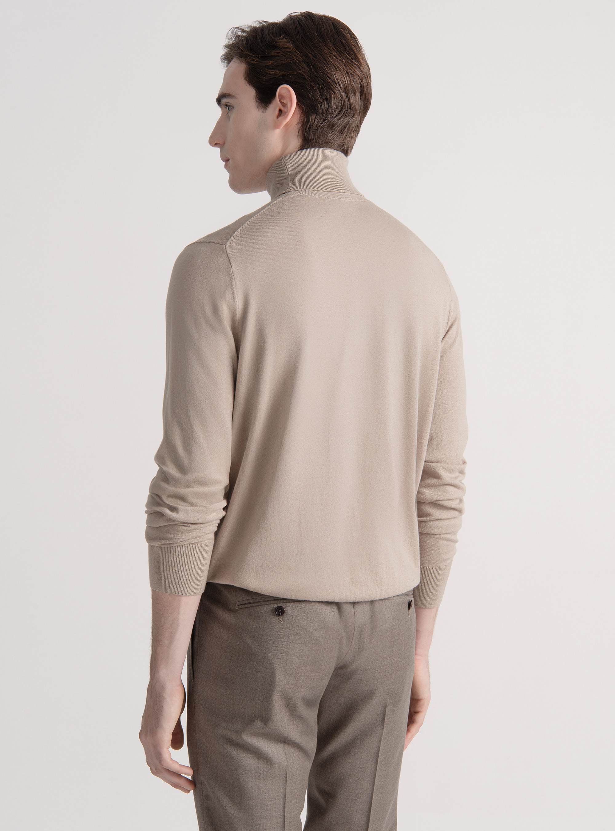 Dolcevita in cotone seta e cashmere, SABBIA