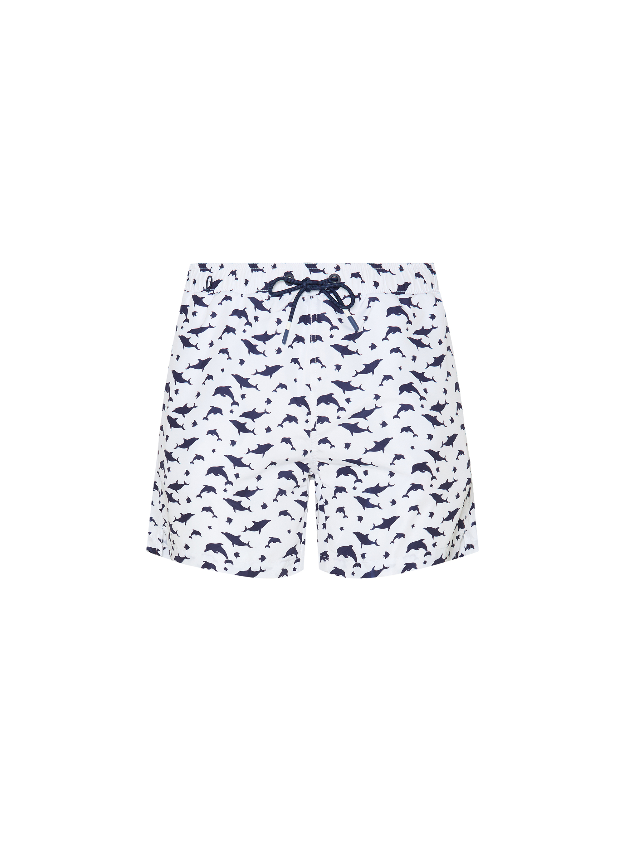 Fish print swimwear, WHITE
