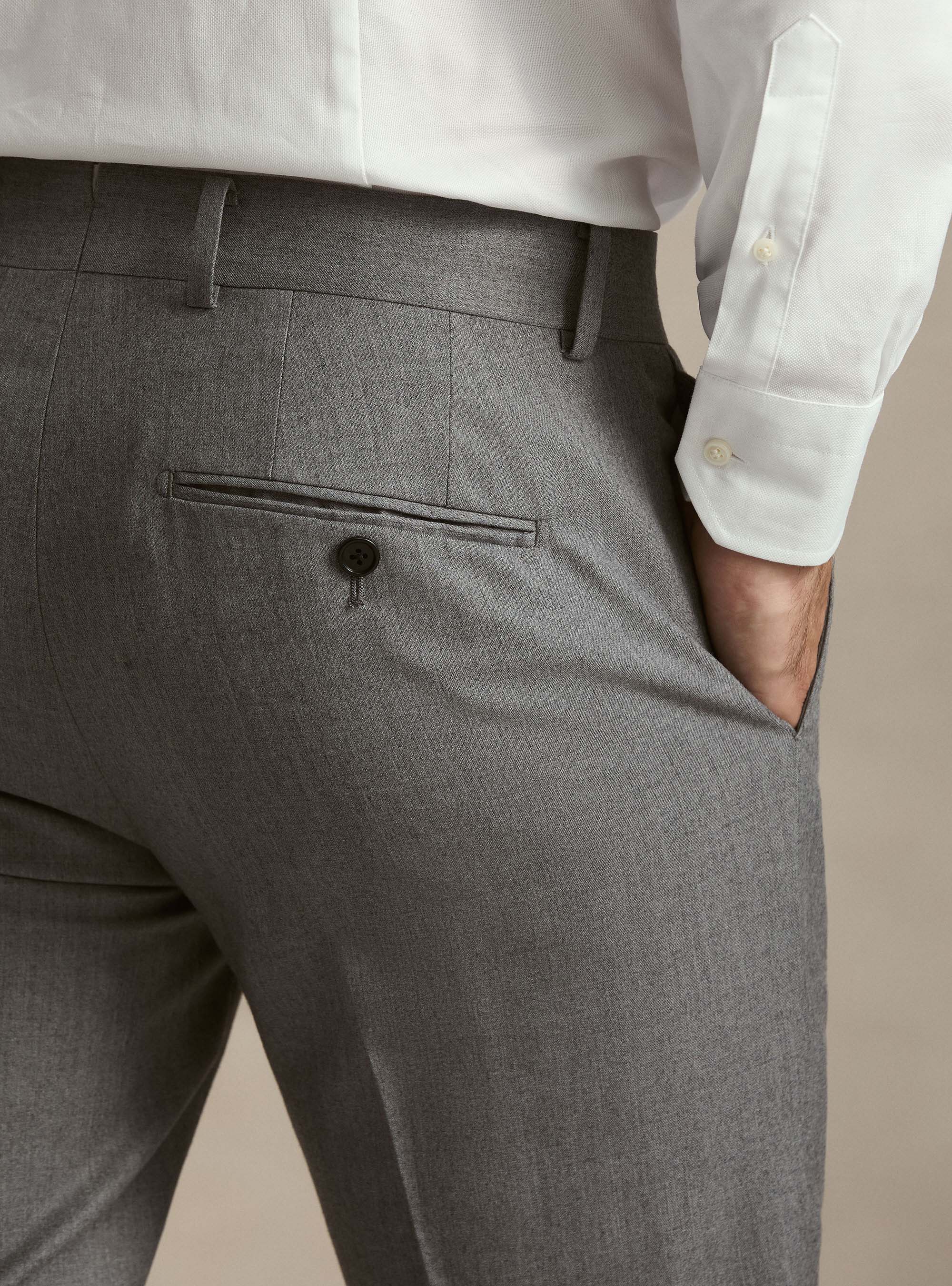 Flannel suit trousers, GRIGIO MELANGE 0151C