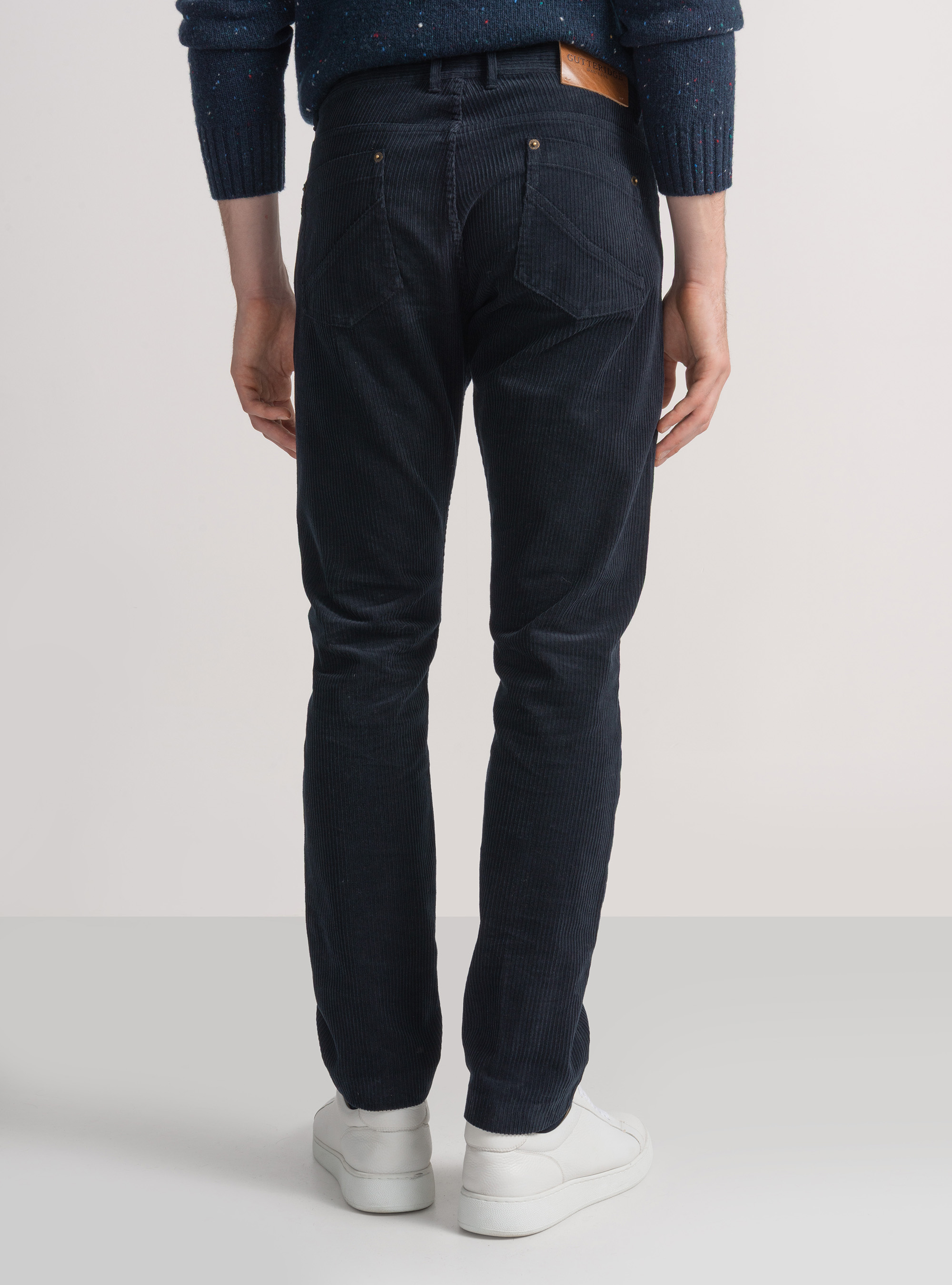 Five-Pocket-Hose aus Samt, NAVY 0218C