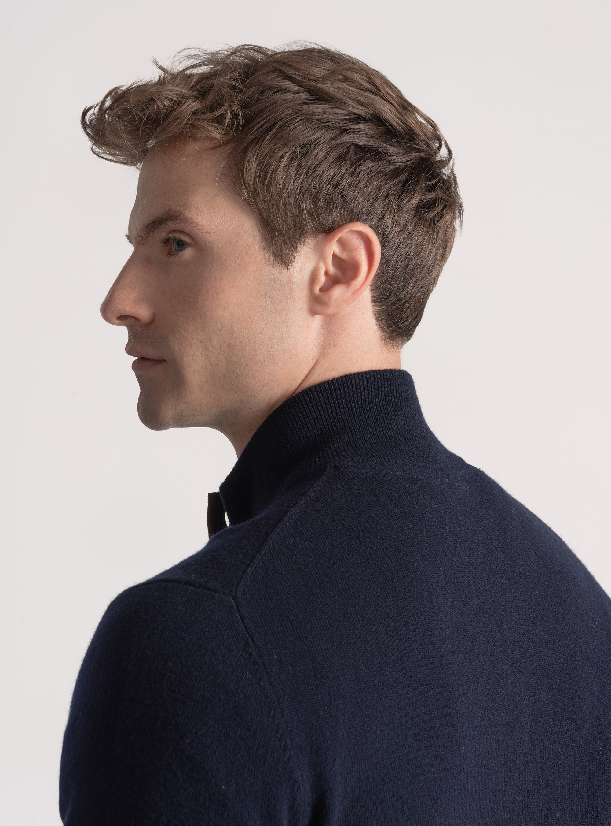 Strickjacke mit Rei&szlig;verschluss aus Lambswool und Kaschmir, NAVY 0218C