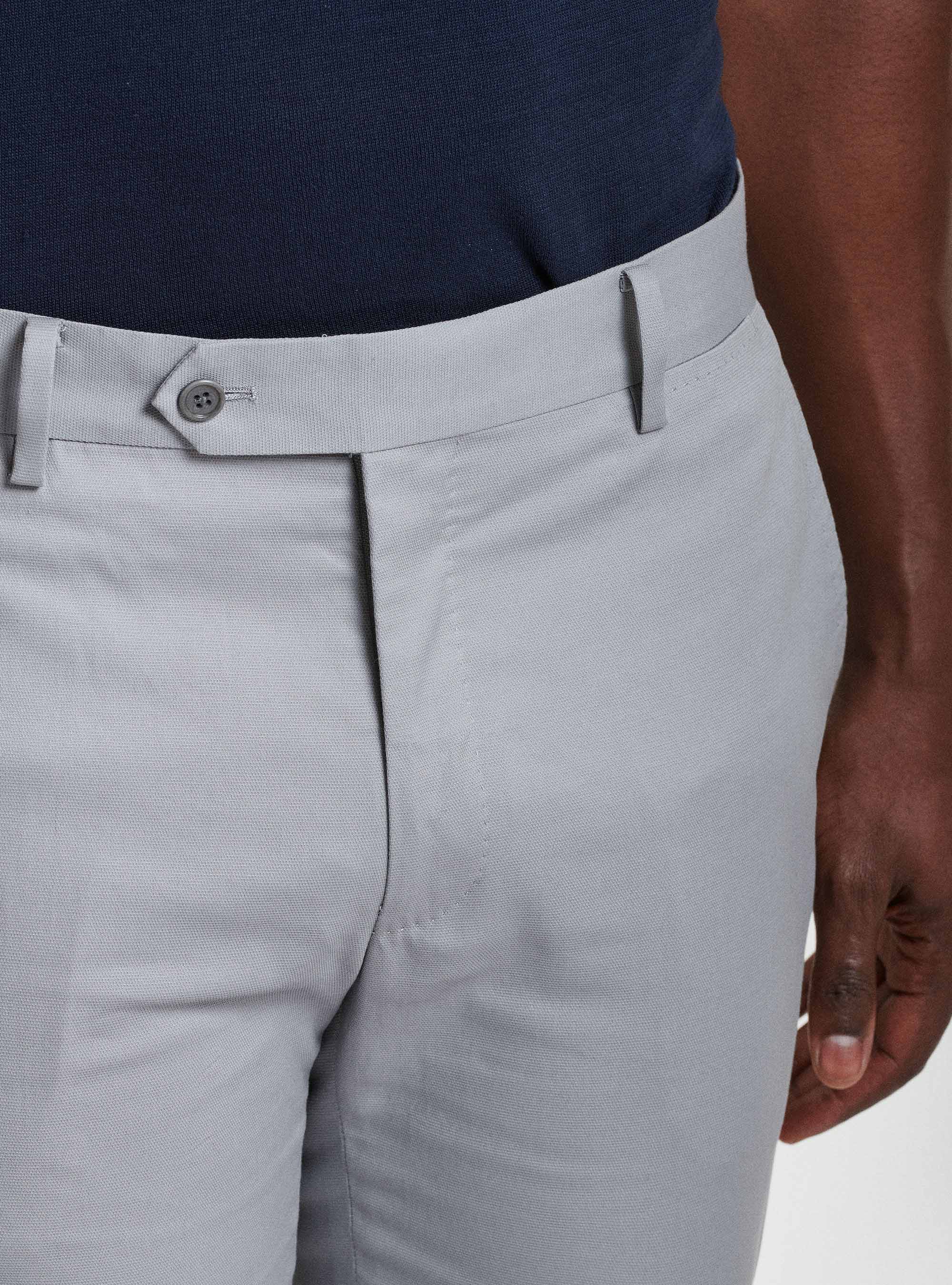 Pantalones de traje blindados de algod&oacute;n, GRIS CLARO JASPEADO