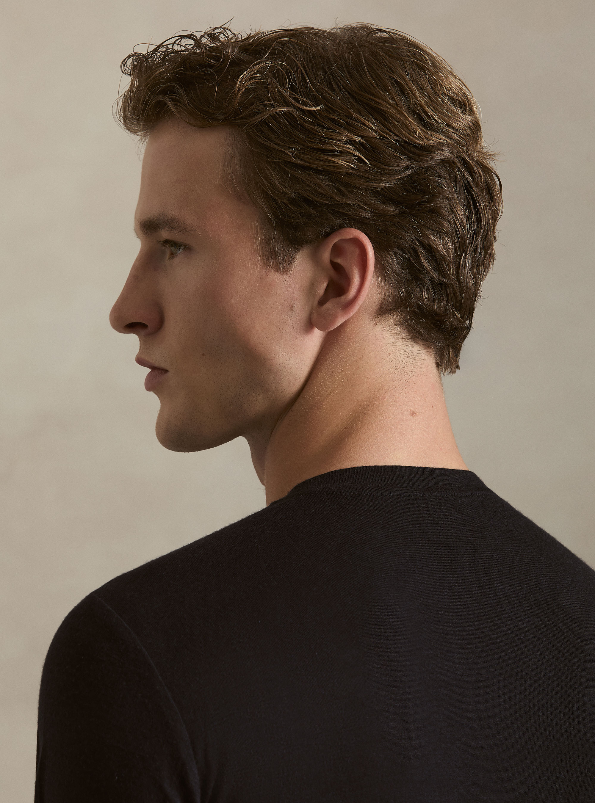 Long-sleeve cashmere blend T-shirt, NAVY BLUE