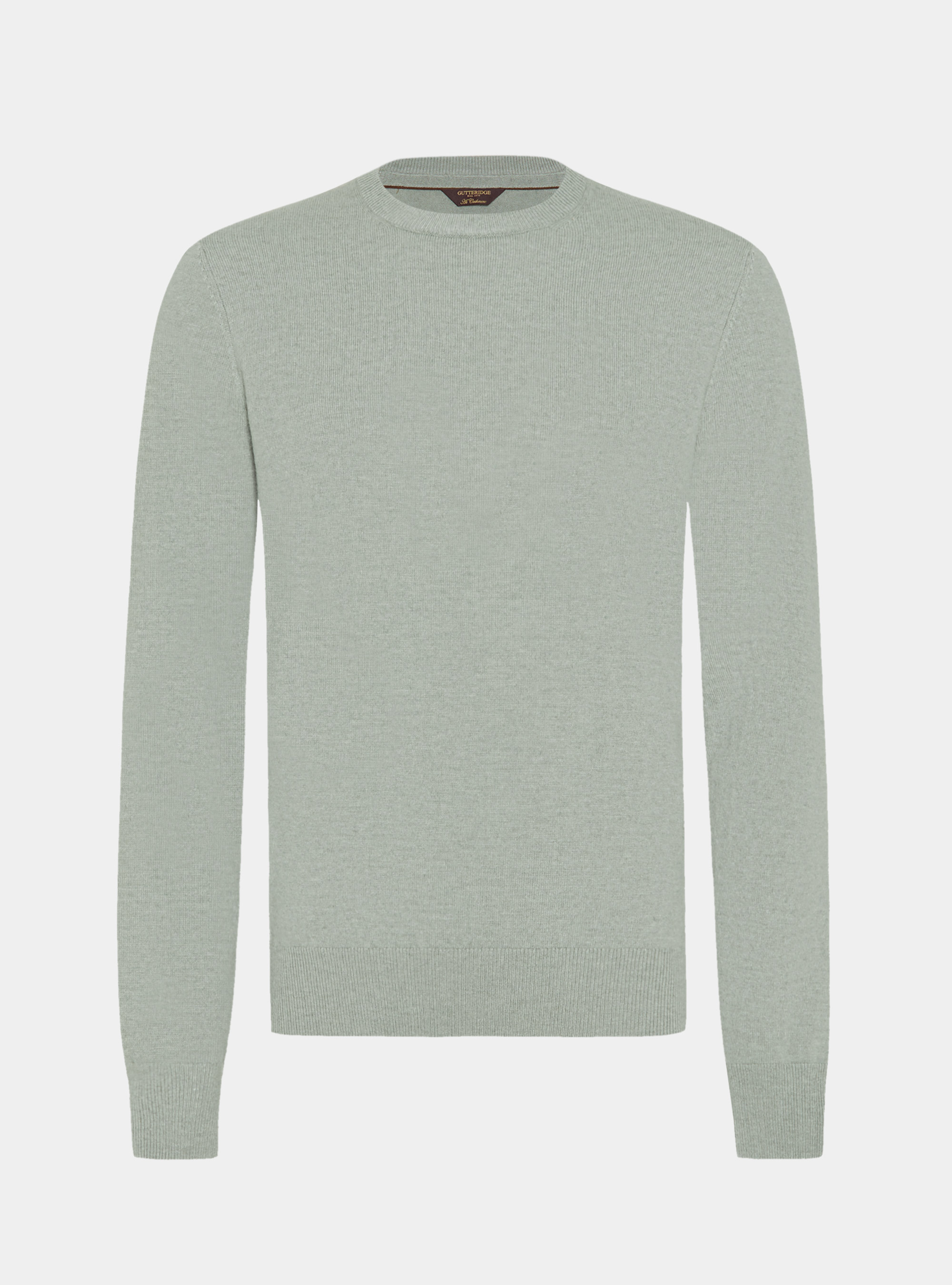 Rundhals-Pullover aus Lambswool und Kaschmir, VERDE GIADA 0655C