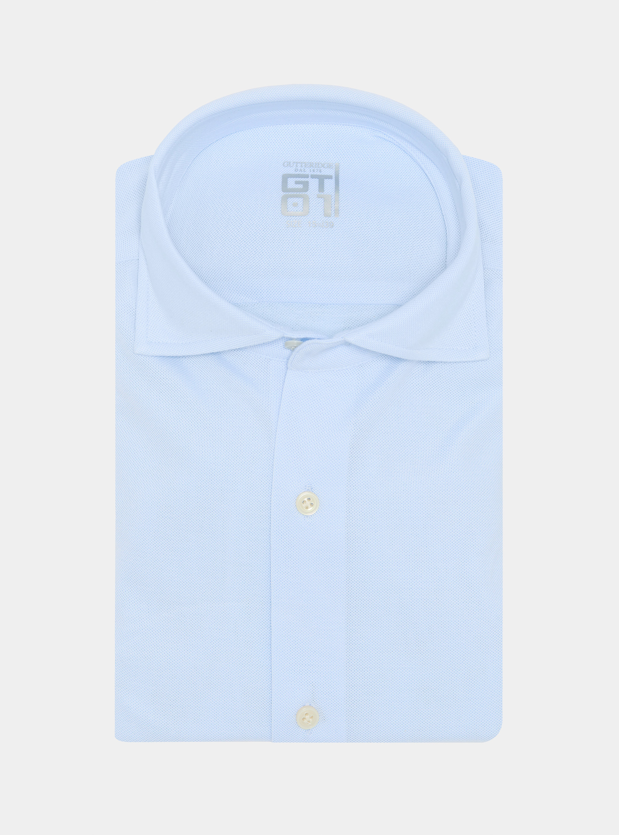 Camicia a polo GT01 in misto cotone piquet, AZZURRO