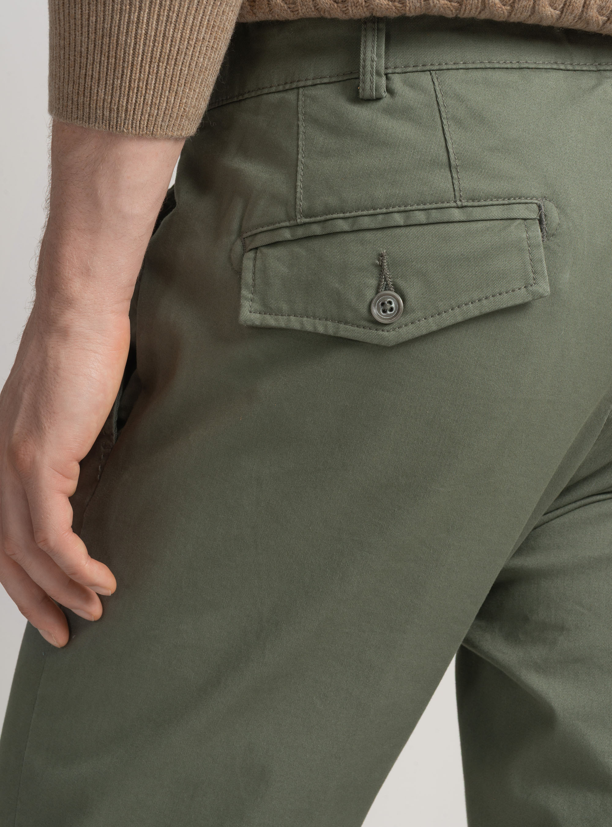 Pantal&oacute;n chino slim fit de sarga el&aacute;stica, SALVIA 0602C