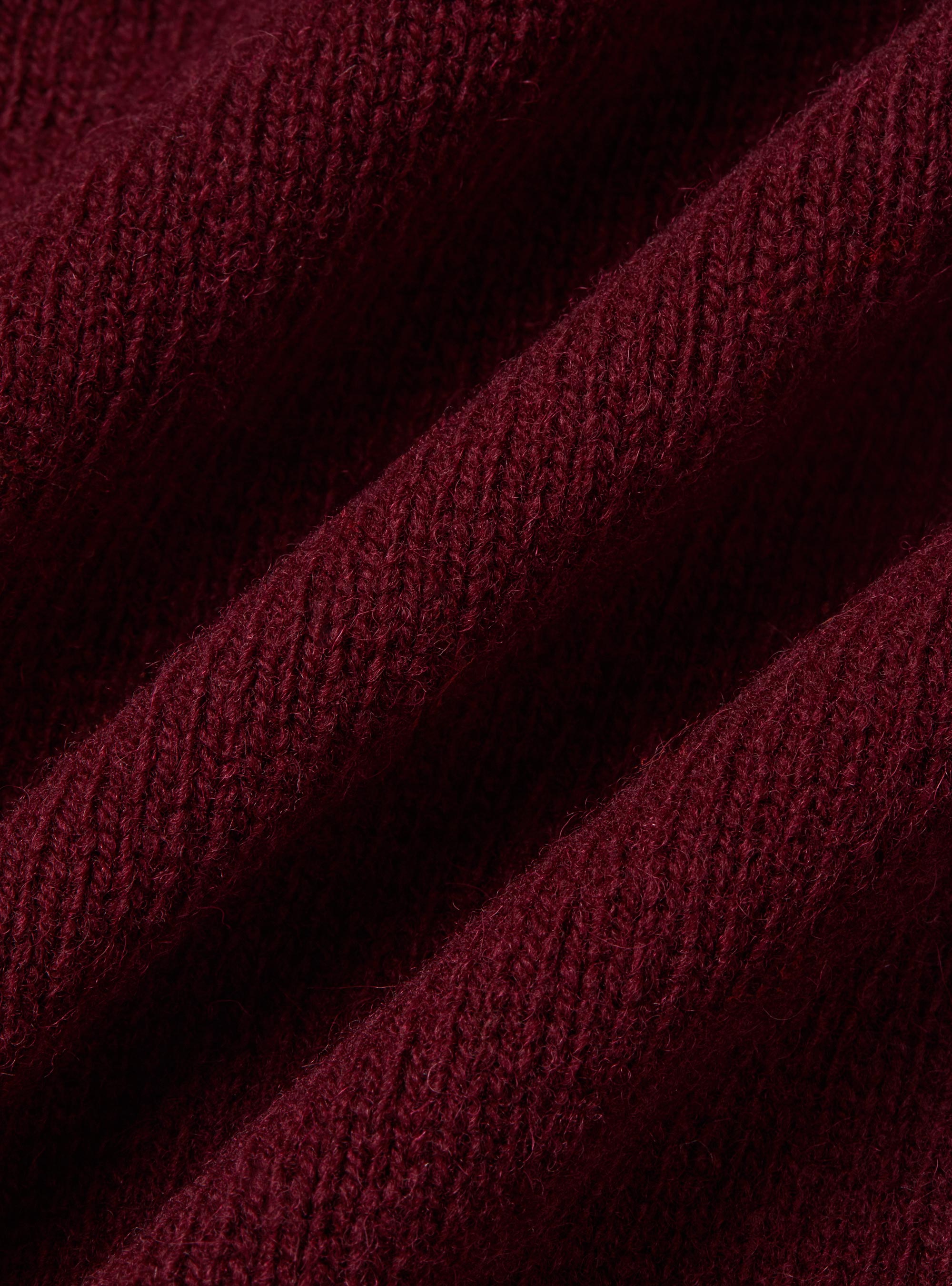 Cardigan in maglia di lana shetland, BORDEAUX