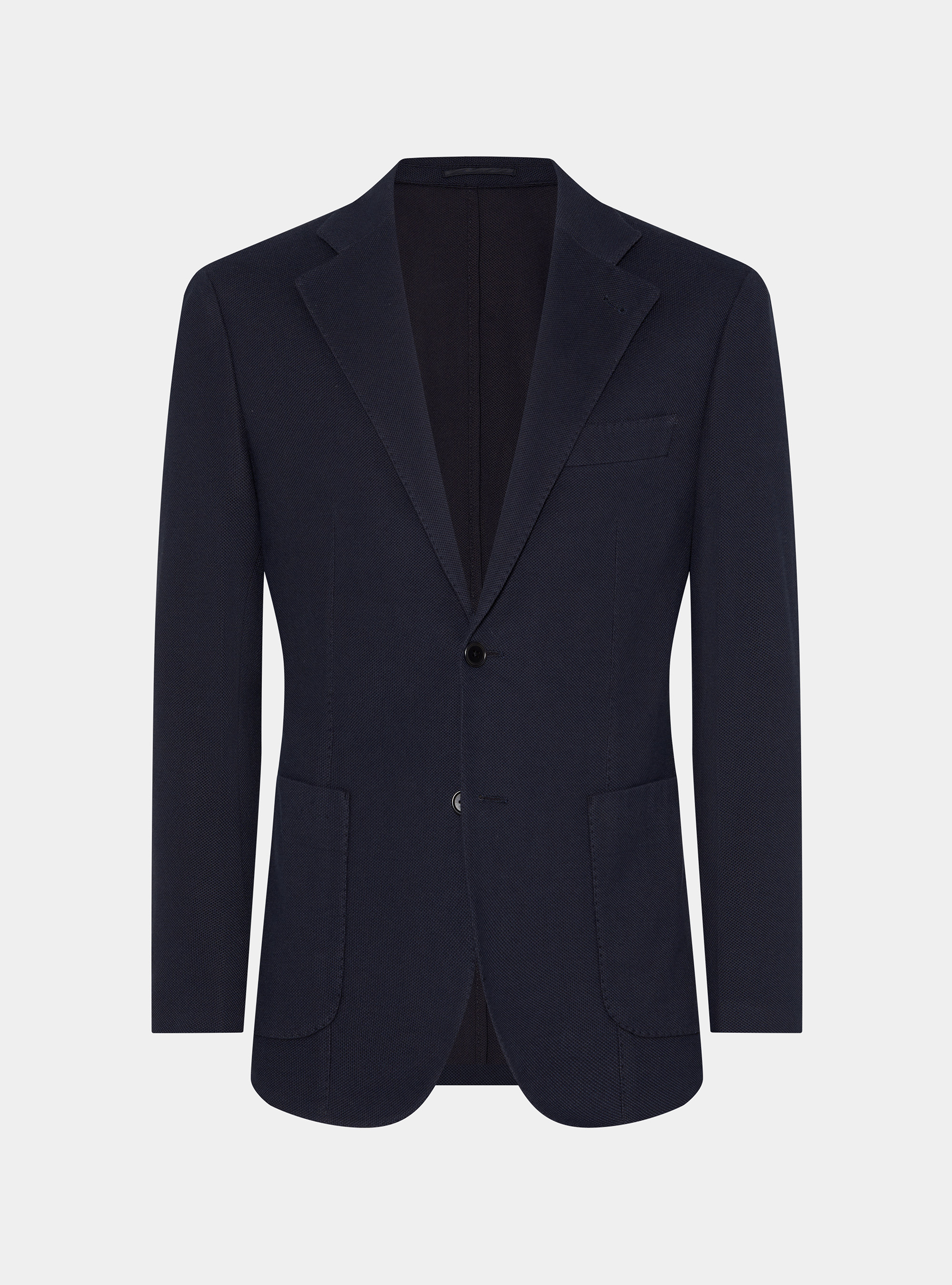 Cotton blend jersey blazer, NAVY BLUE