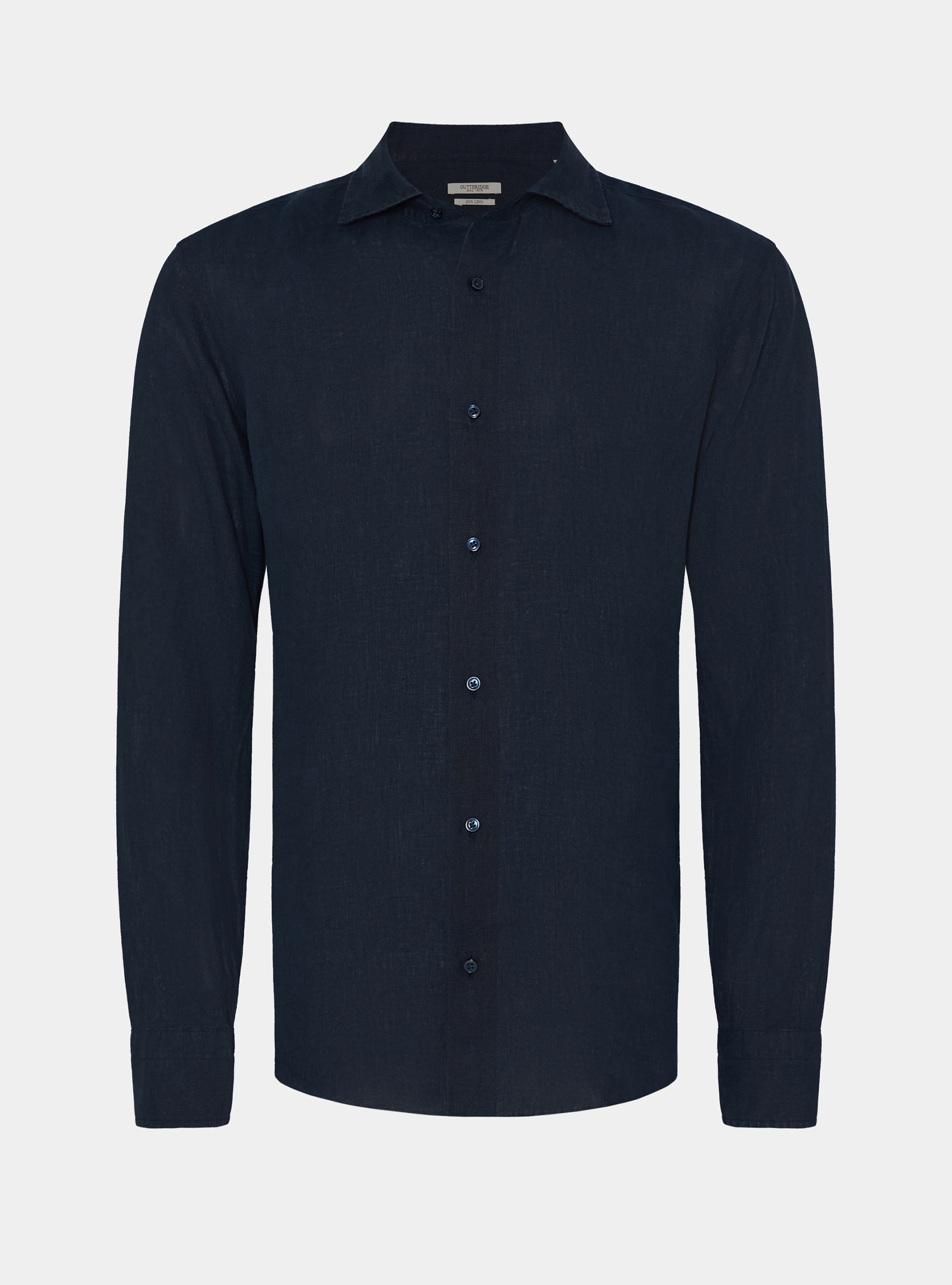 Camisa de lino puro, AZUL MARINO