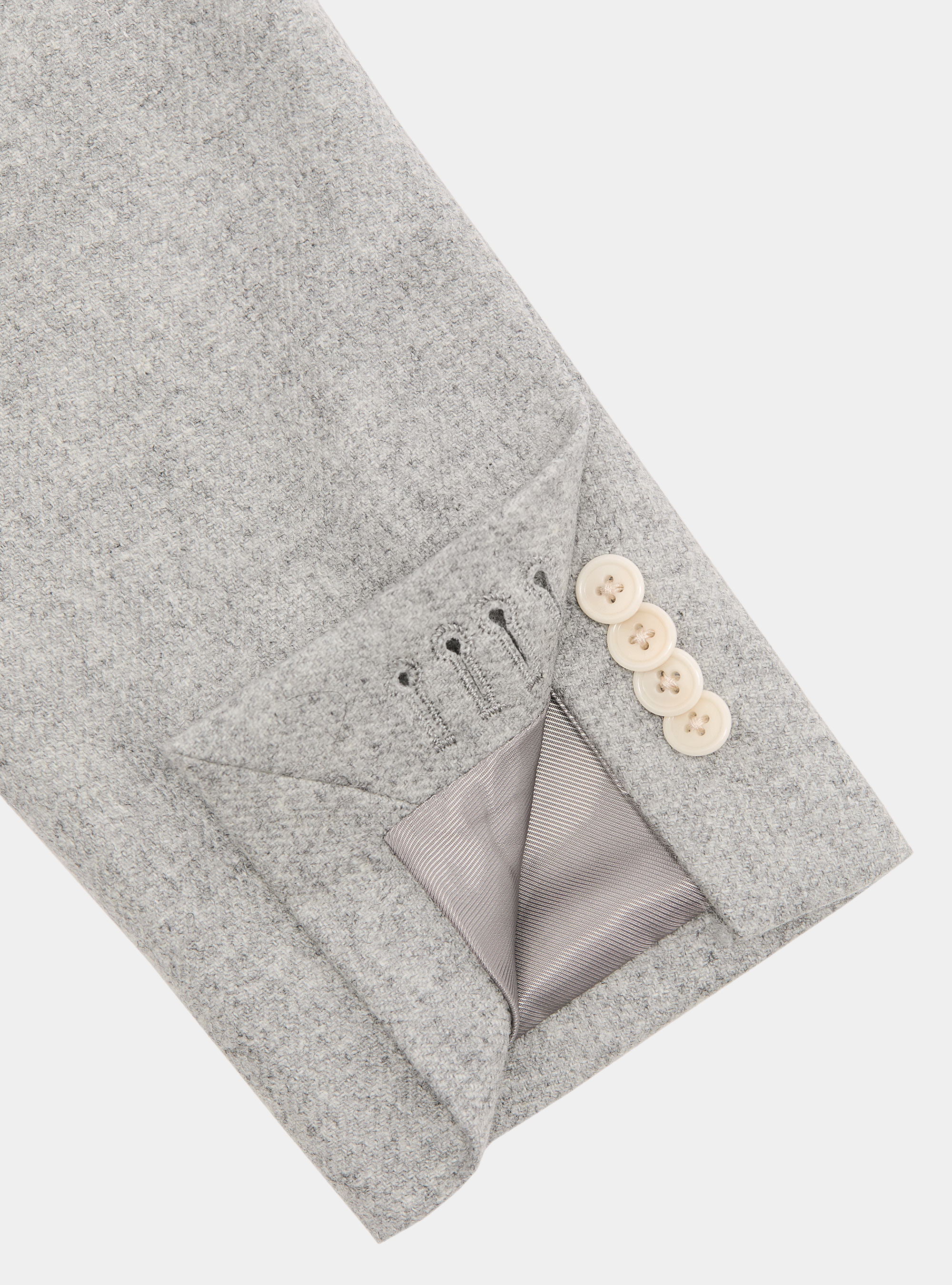 Wool-blend flannel blazer, LIGHT GREY MELANGE