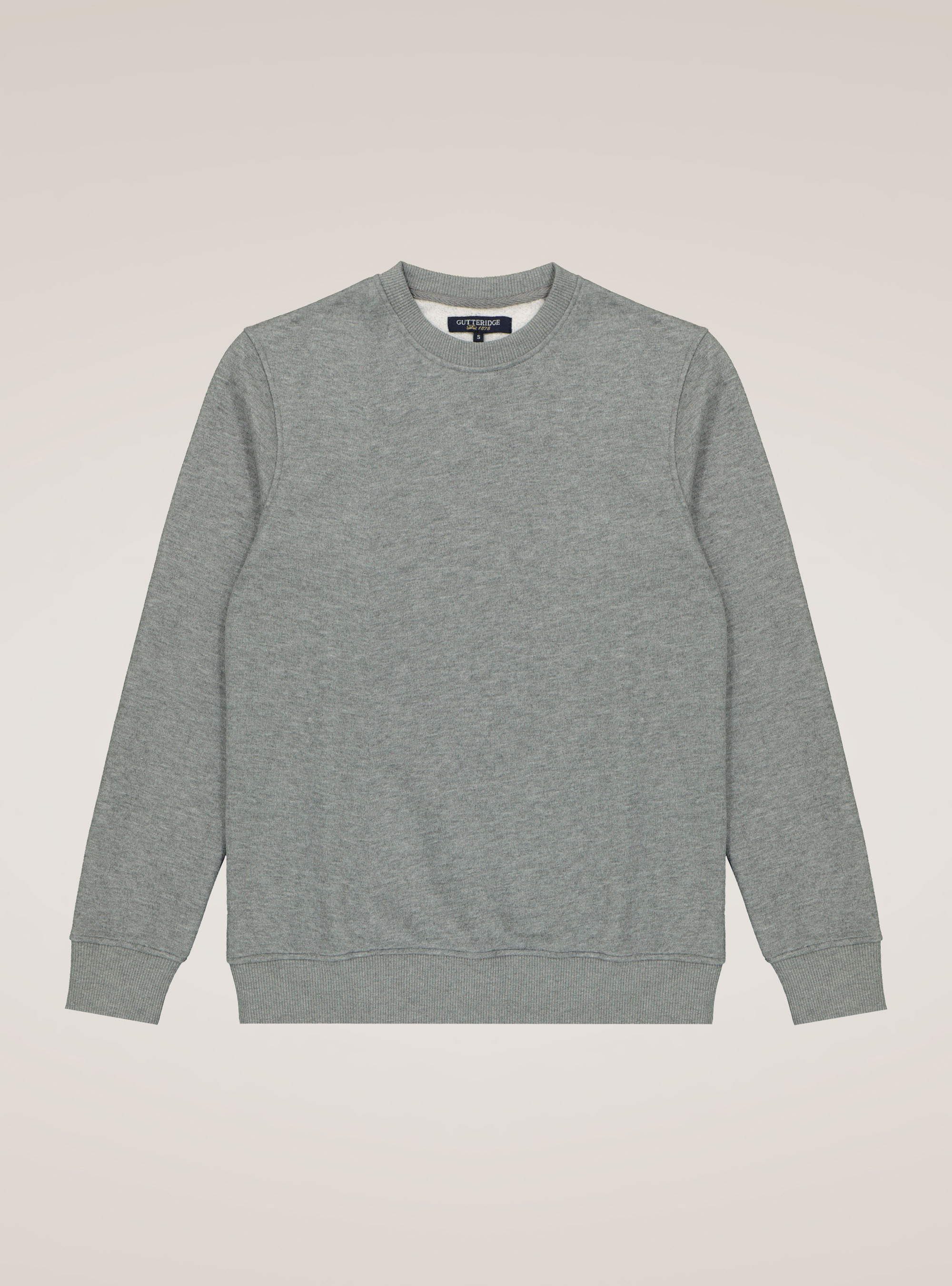 Cotton blend crew neck sweatshirt, GREY