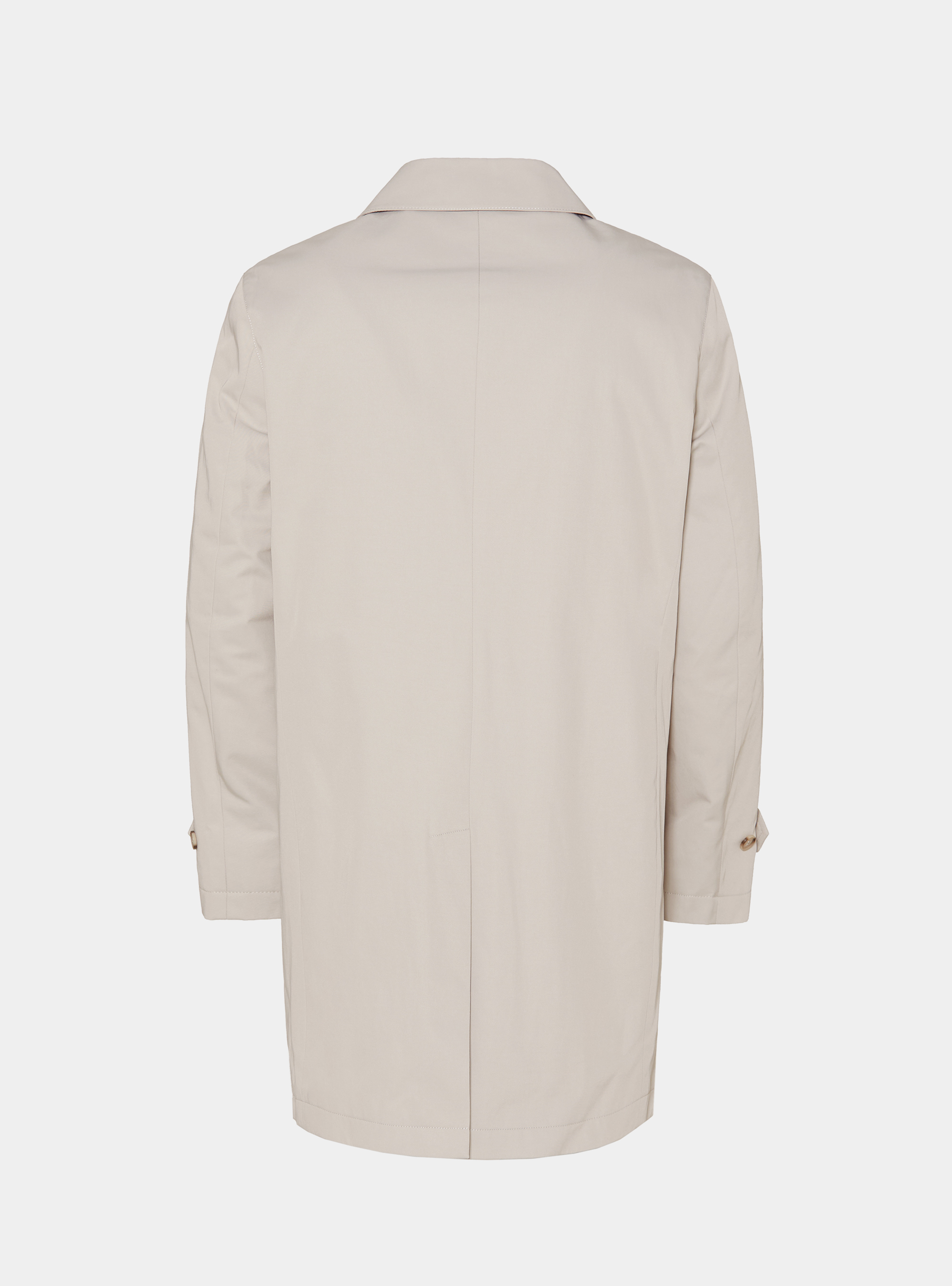 Padded technical raincoat in cotton blend, ECRU
