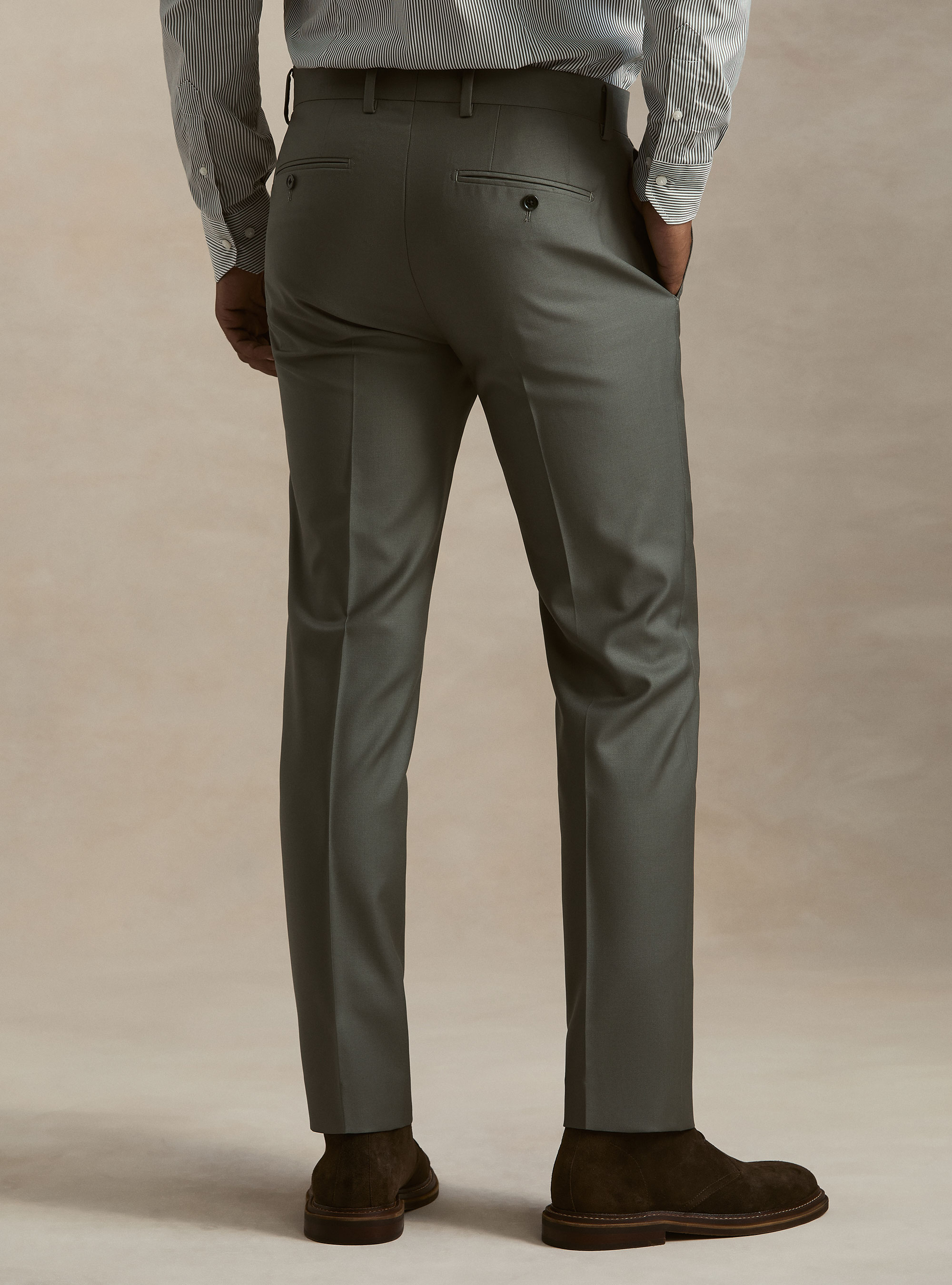 Pantalones de traje de pura lana de Vitale Barberis Canonico, SALVIA 0602C