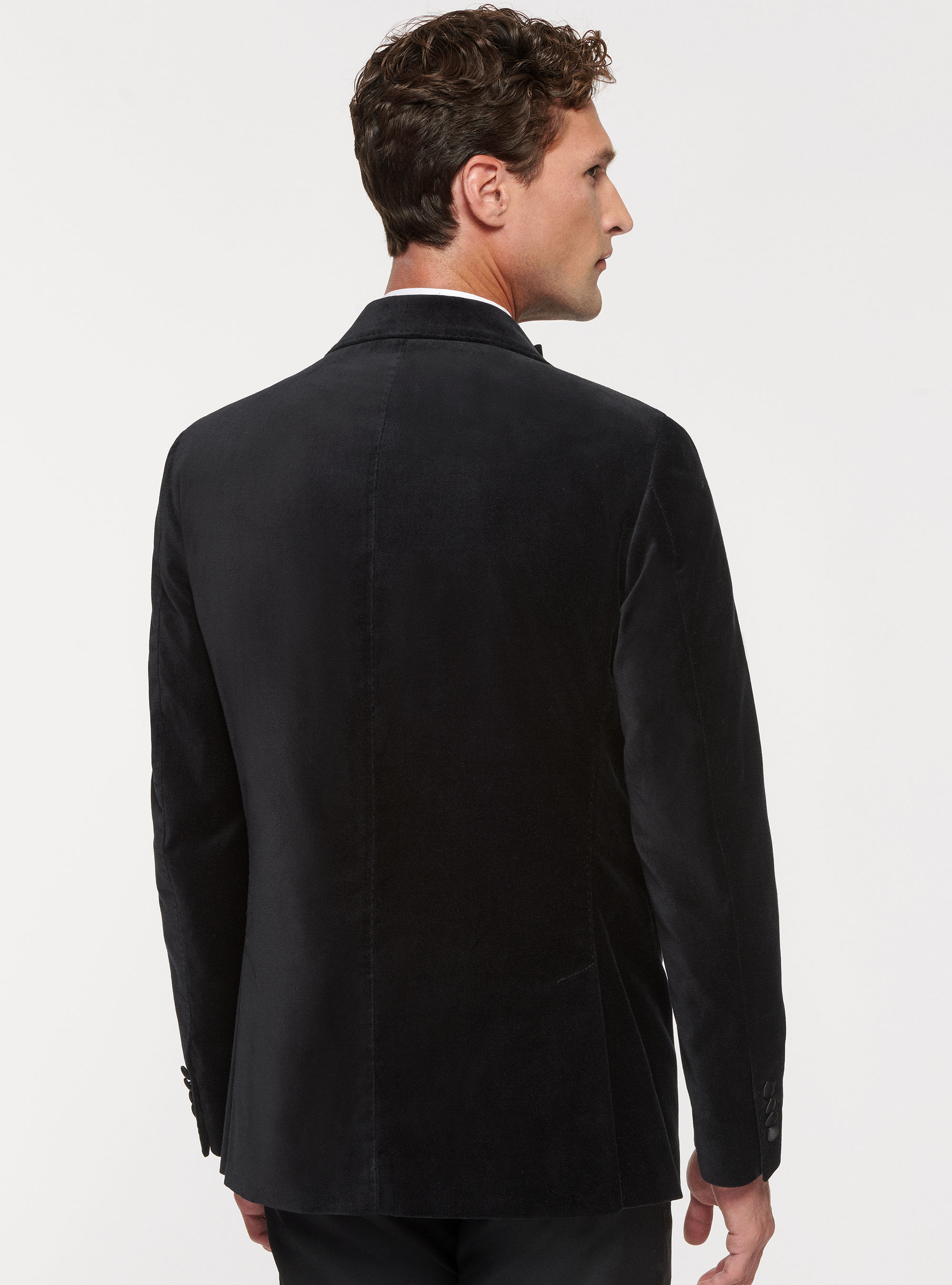 Velvet tuxedo blazer, BLACK