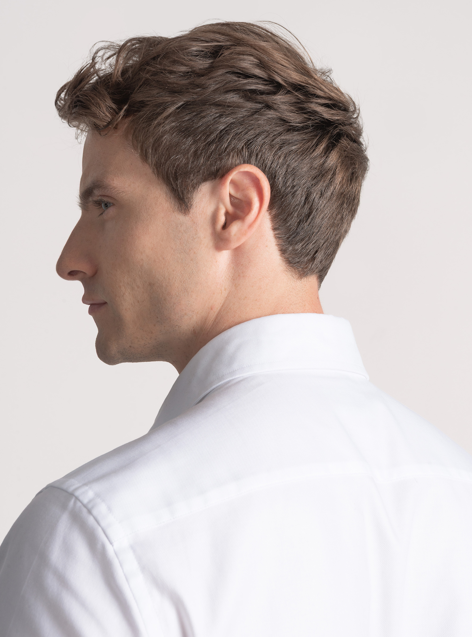 Camicia in cotone oxford, BIANCO