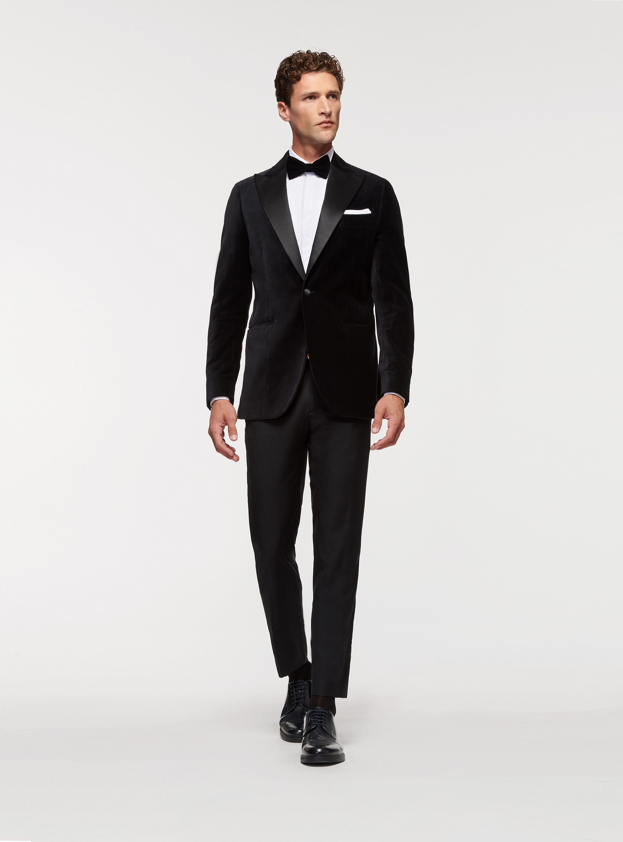 Velvet tuxedo blazer, BLACK