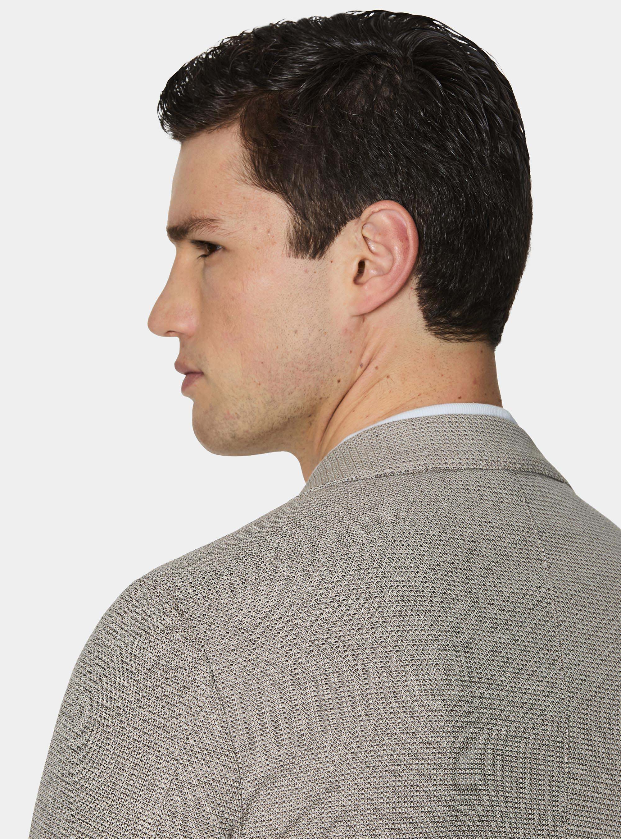 Micro-knit cotton jersey blazer, MUD